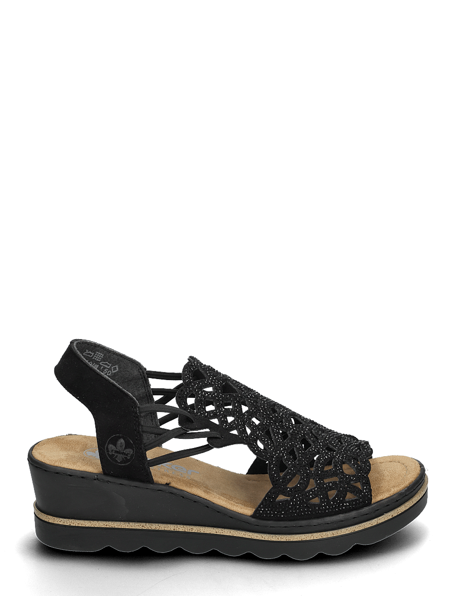 Rieker - 67465-62 - sandaler med hæl - black - 1