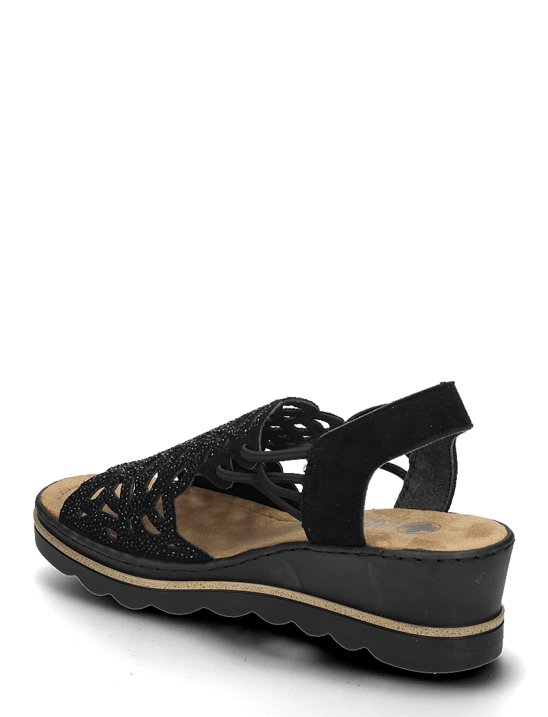 Rieker - 67465-62 - sandaler med hæl - black - 2