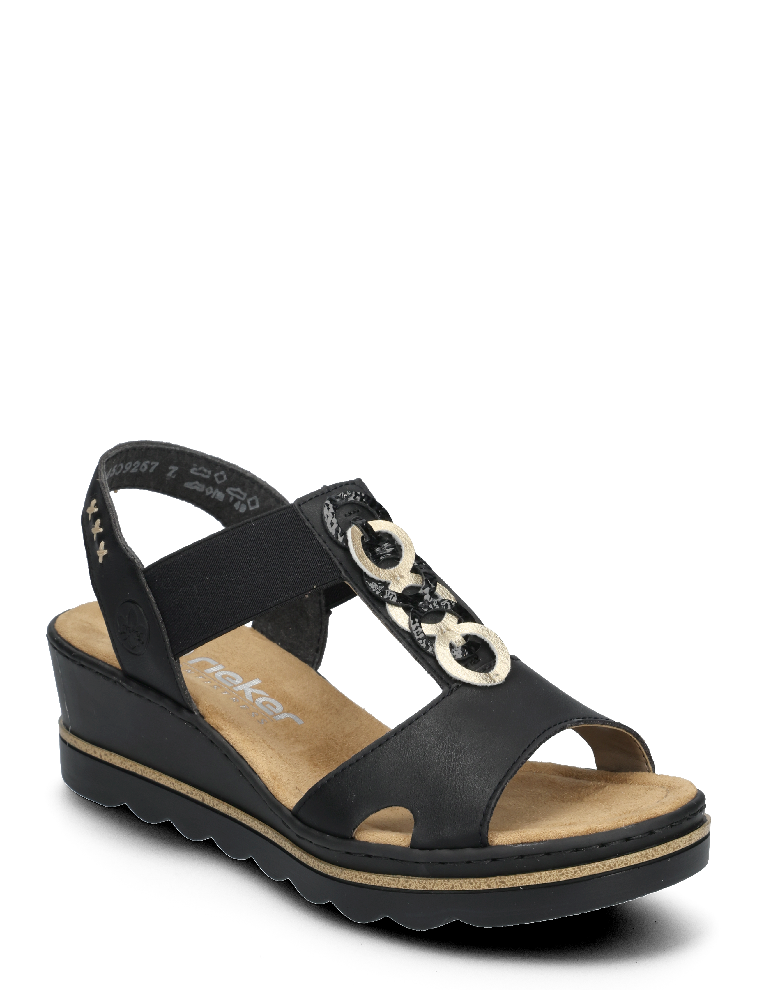 Rieker 67498-00, 41, Heels, Schwarz - Heeled Sandals, Frauen