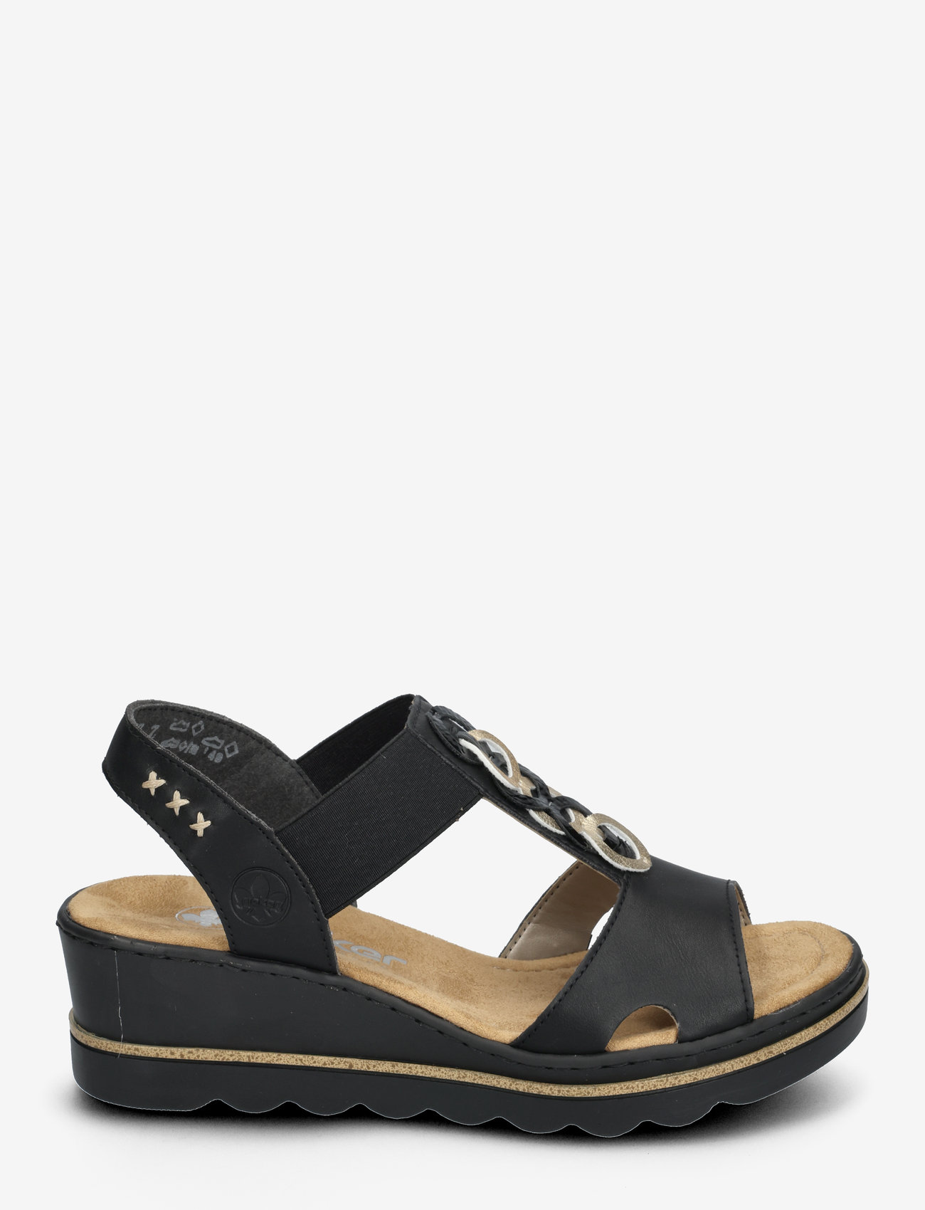 Rieker - 67498-00 - platvorm sandaalid - black - 1