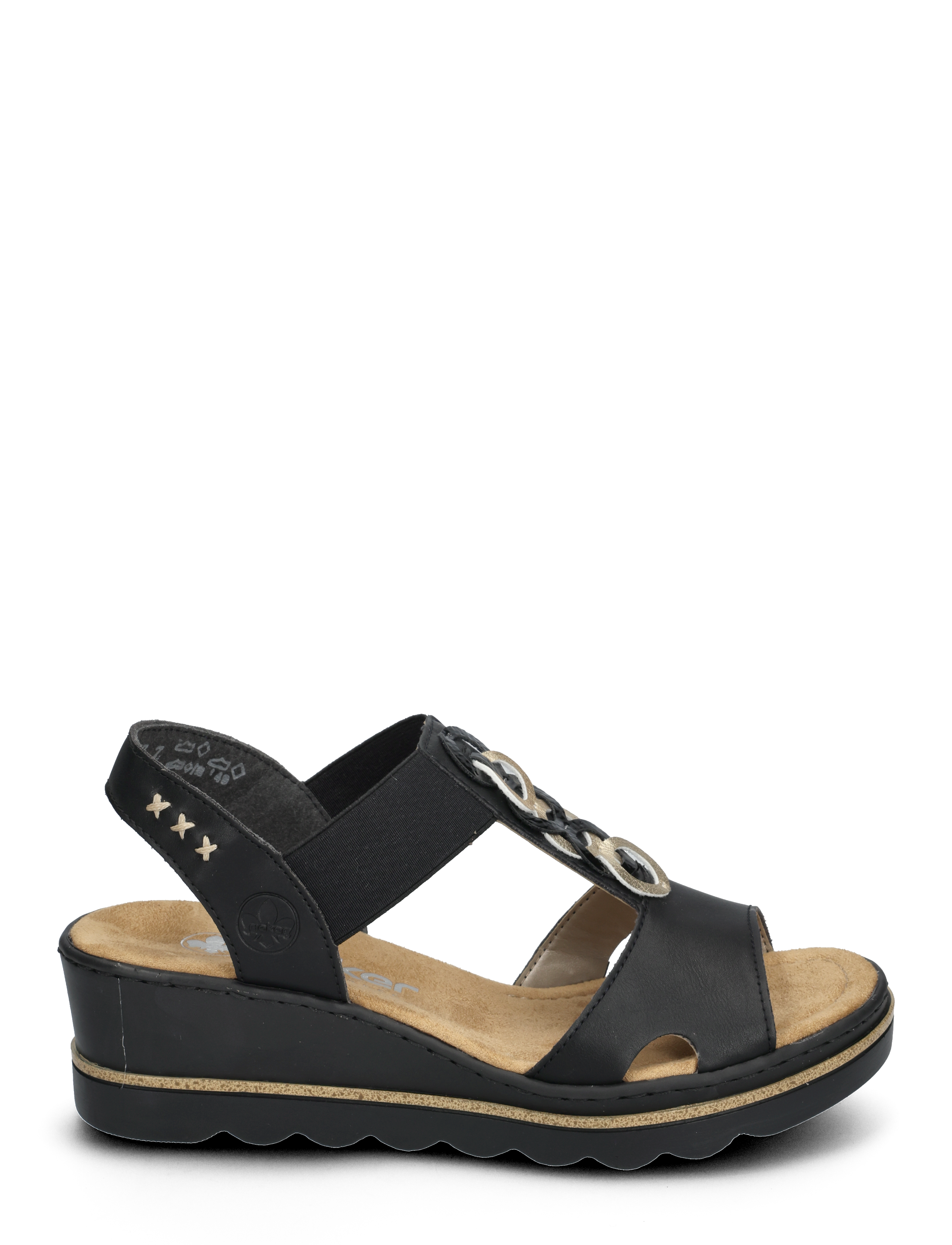 Rieker - Rieker Ladies' sandals 67498-10 blue - platform sandals - black - 1