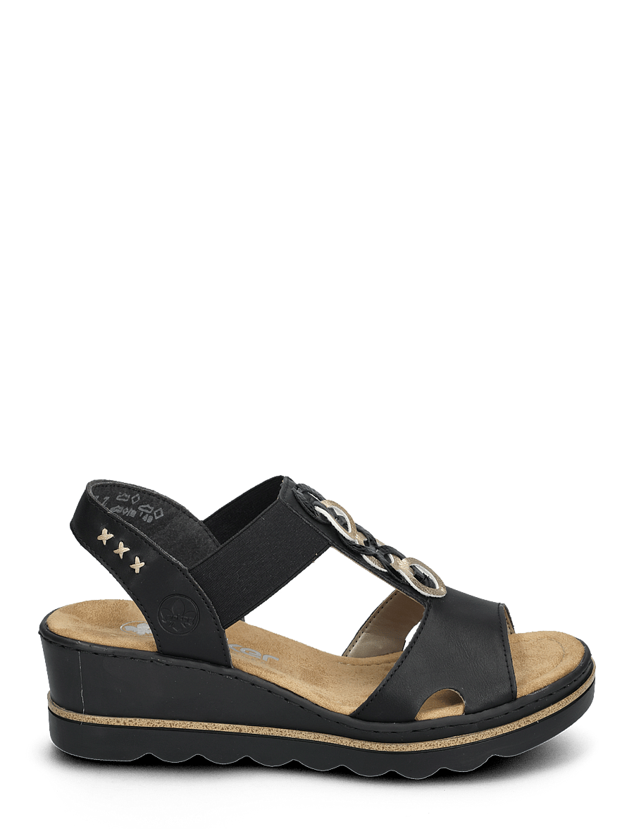 Rieker - Rieker Ladies' sandals 67498-10 blue - platvorm sandaalid - black - 1