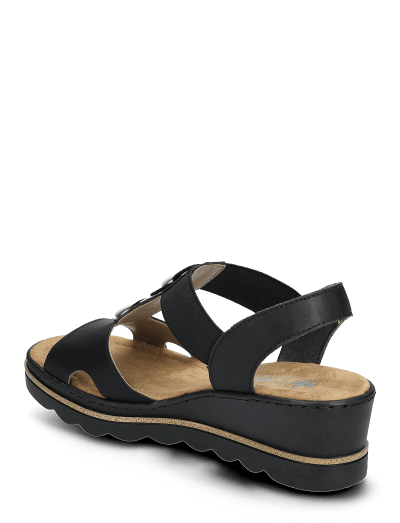 Rieker - 67498-00 - platvorm sandaalid - black - 2