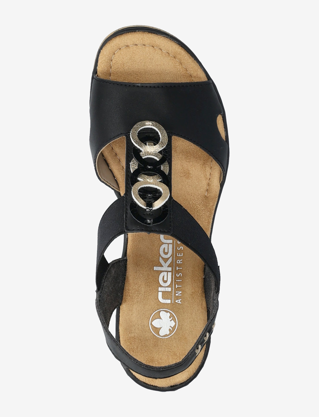 Rieker - 67498-00 - platvorm sandaalid - black - 3