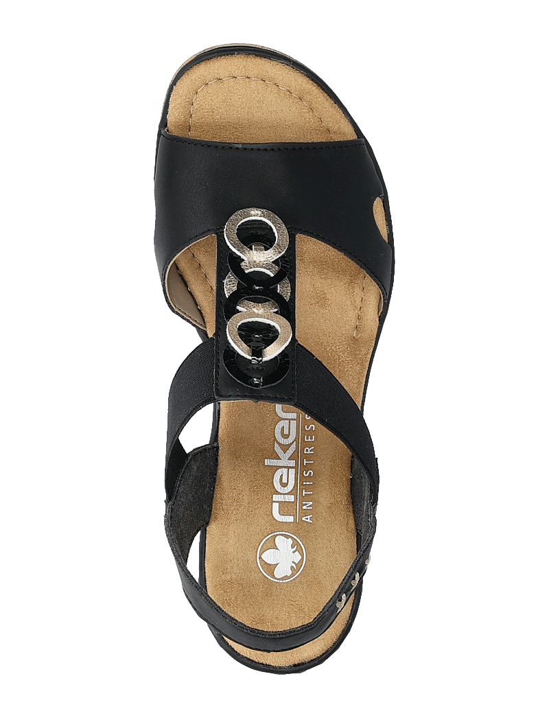 Rieker - 67498-00 - platvorm sandaalid - black - 3