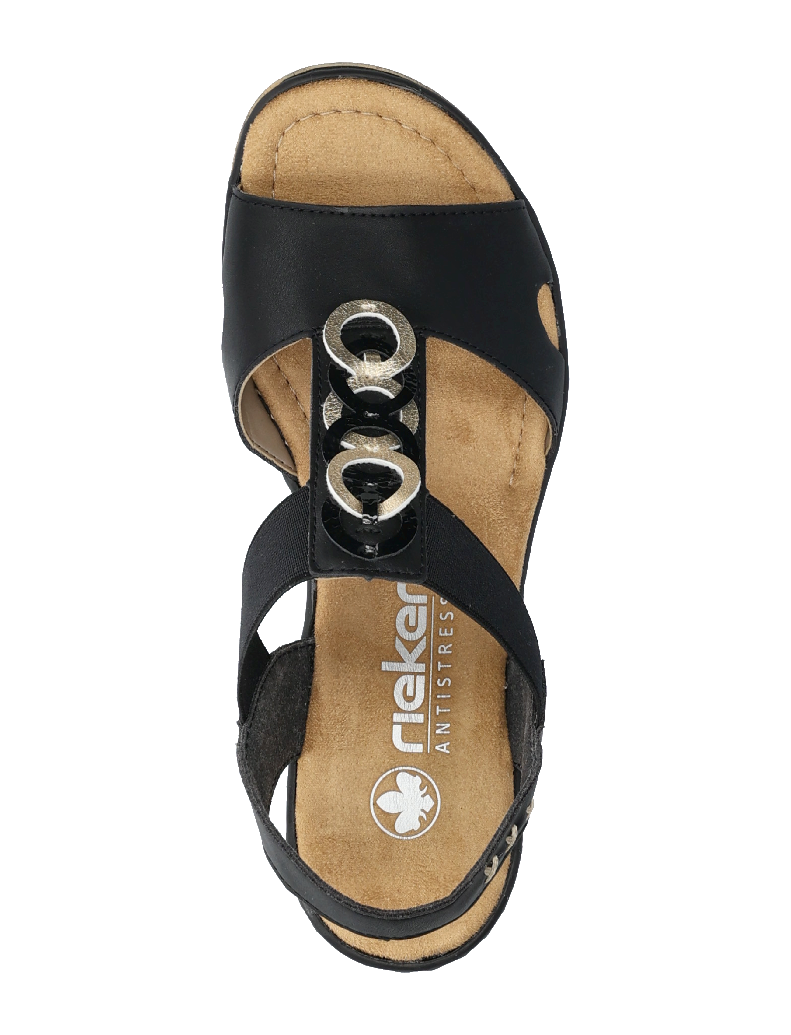 Rieker - Rieker Ladies' sandals 67498-10 blue - platform sandals - black - 3