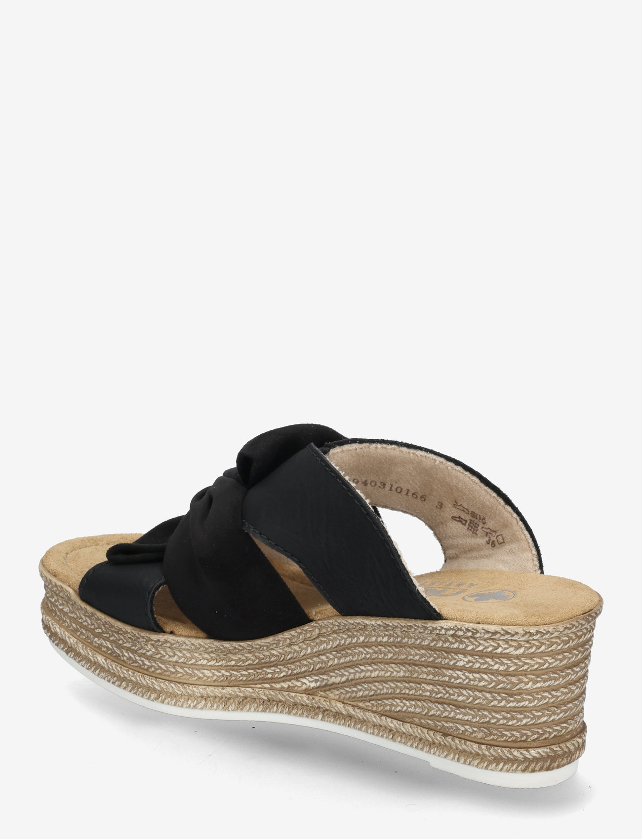 Rieker - 68789-31 - basutės su kulnu - black - 2