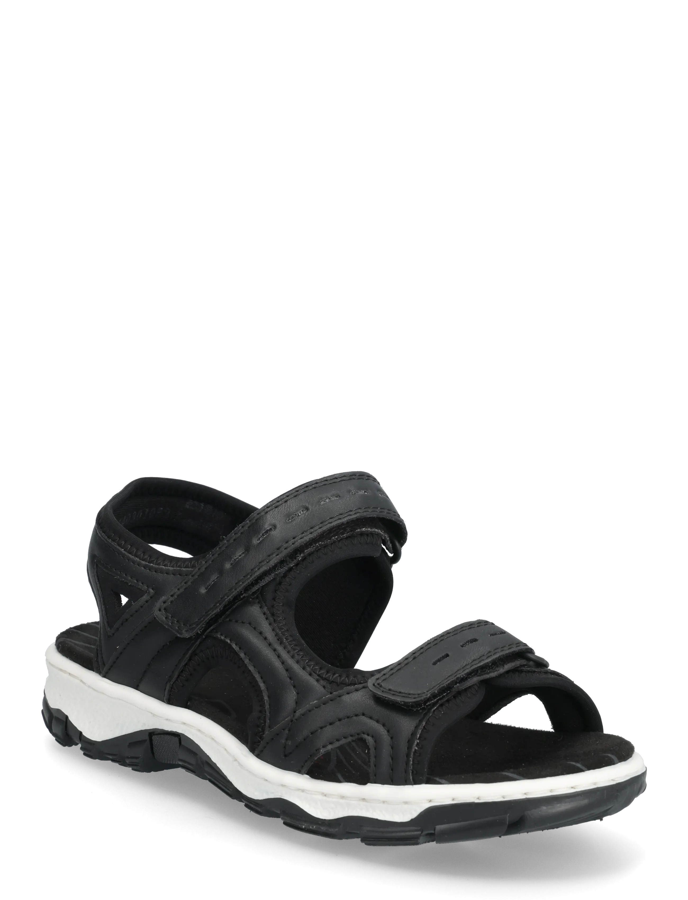 Rieker 68866-94, 38, Sandals, Schwarz - Flat, Frauen