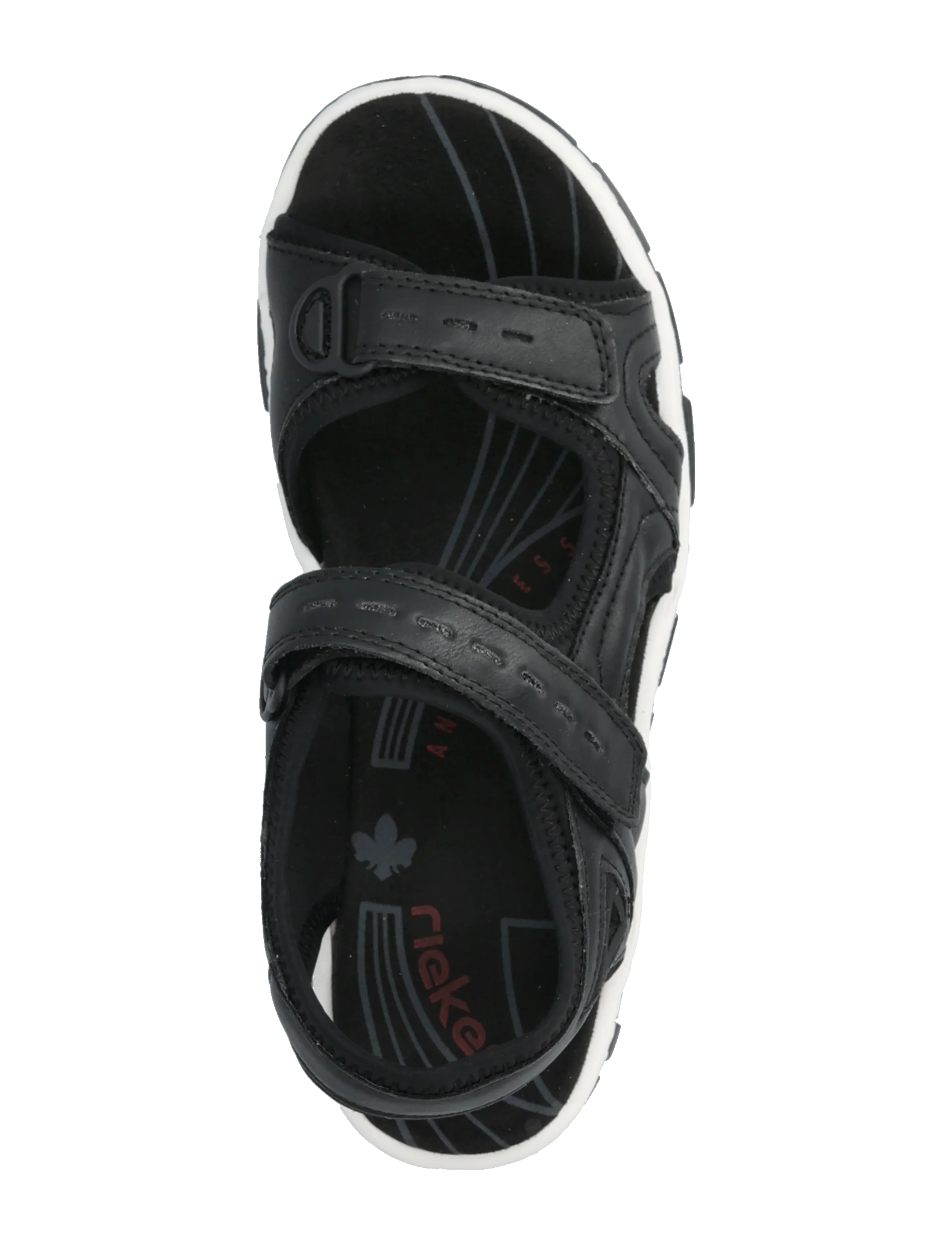 Rieker - 68866-94 - flade sandaler - black - 3