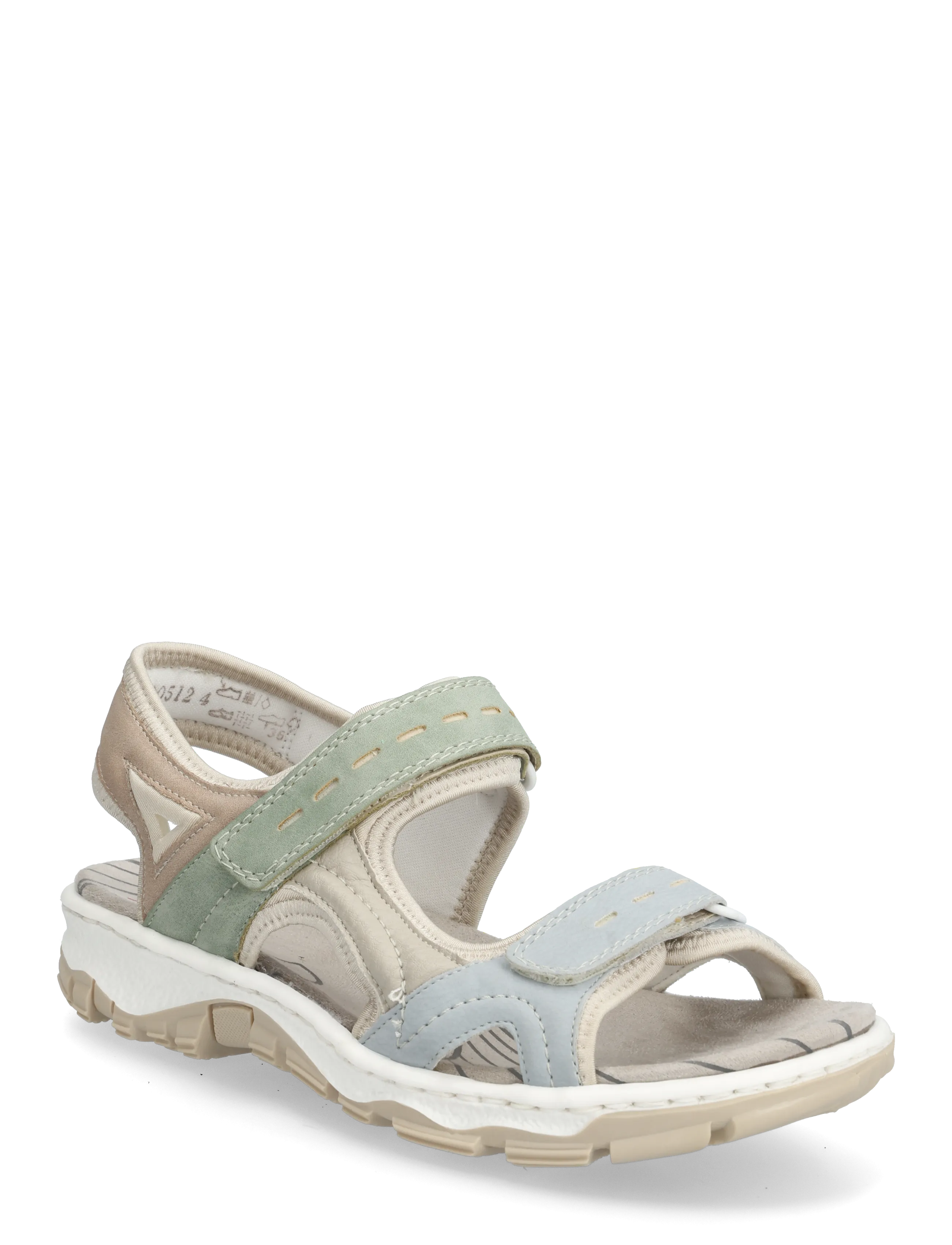 Rieker 68866-94, 36, Sandals, Grün - Flat, Frauen