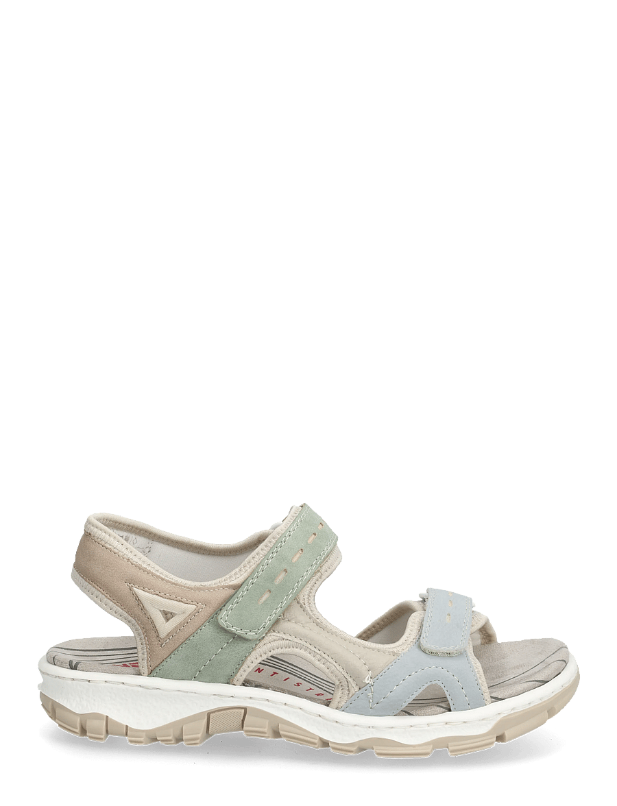 Rieker - 68866-94 - flade sandaler - multi green - 1
