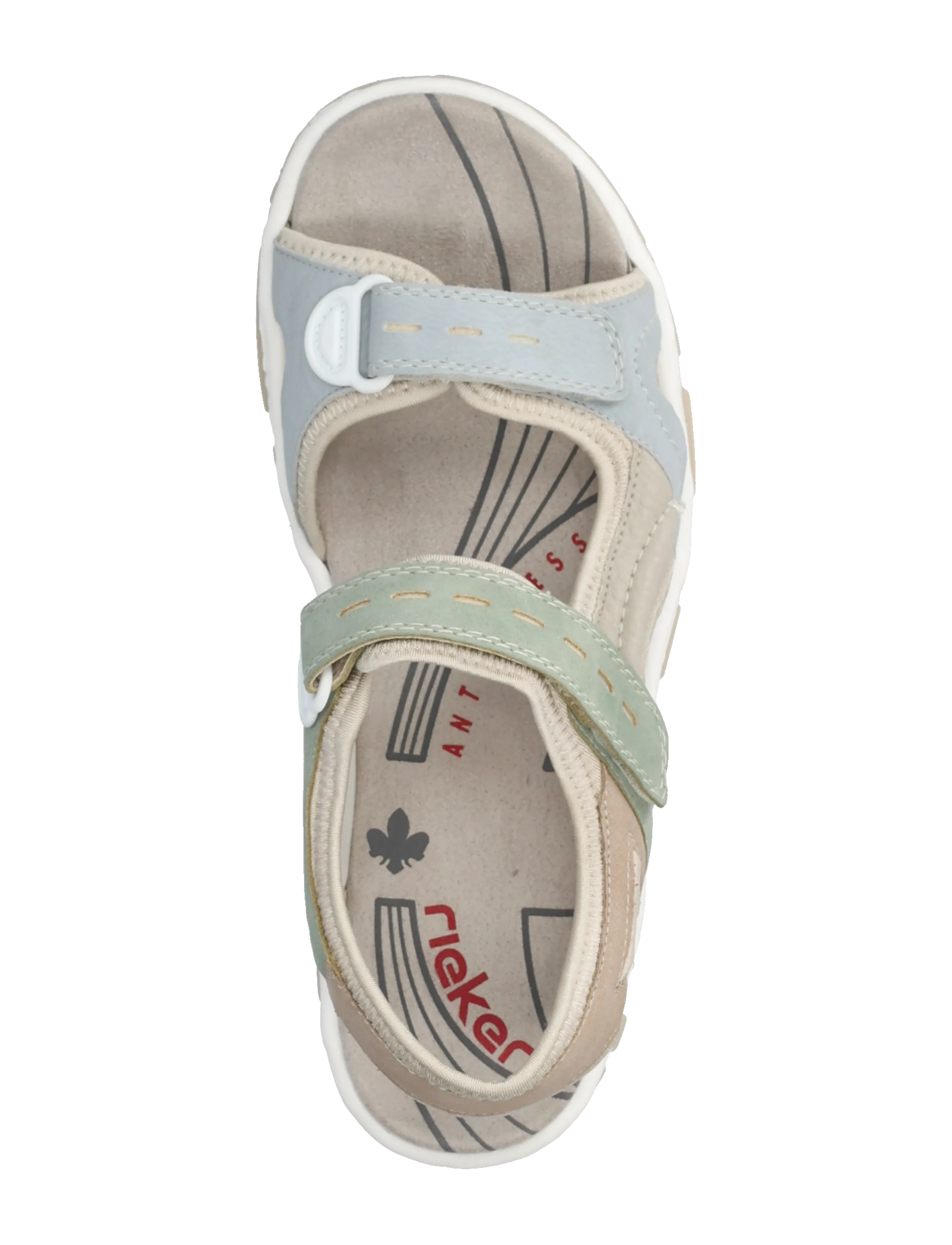 Rieker - 68866-94 - flade sandaler - multi green - 3