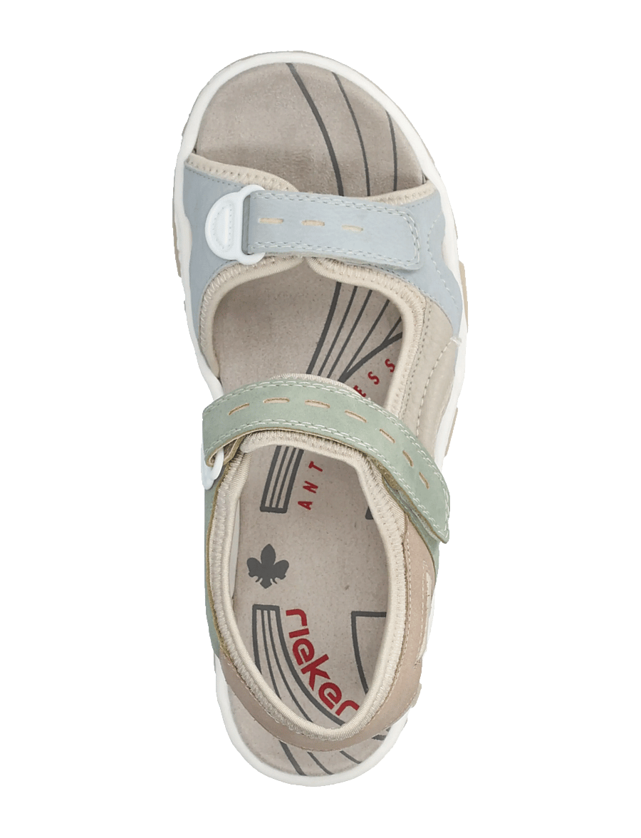 Rieker - 68866-94 - flade sandaler - multi green - 3