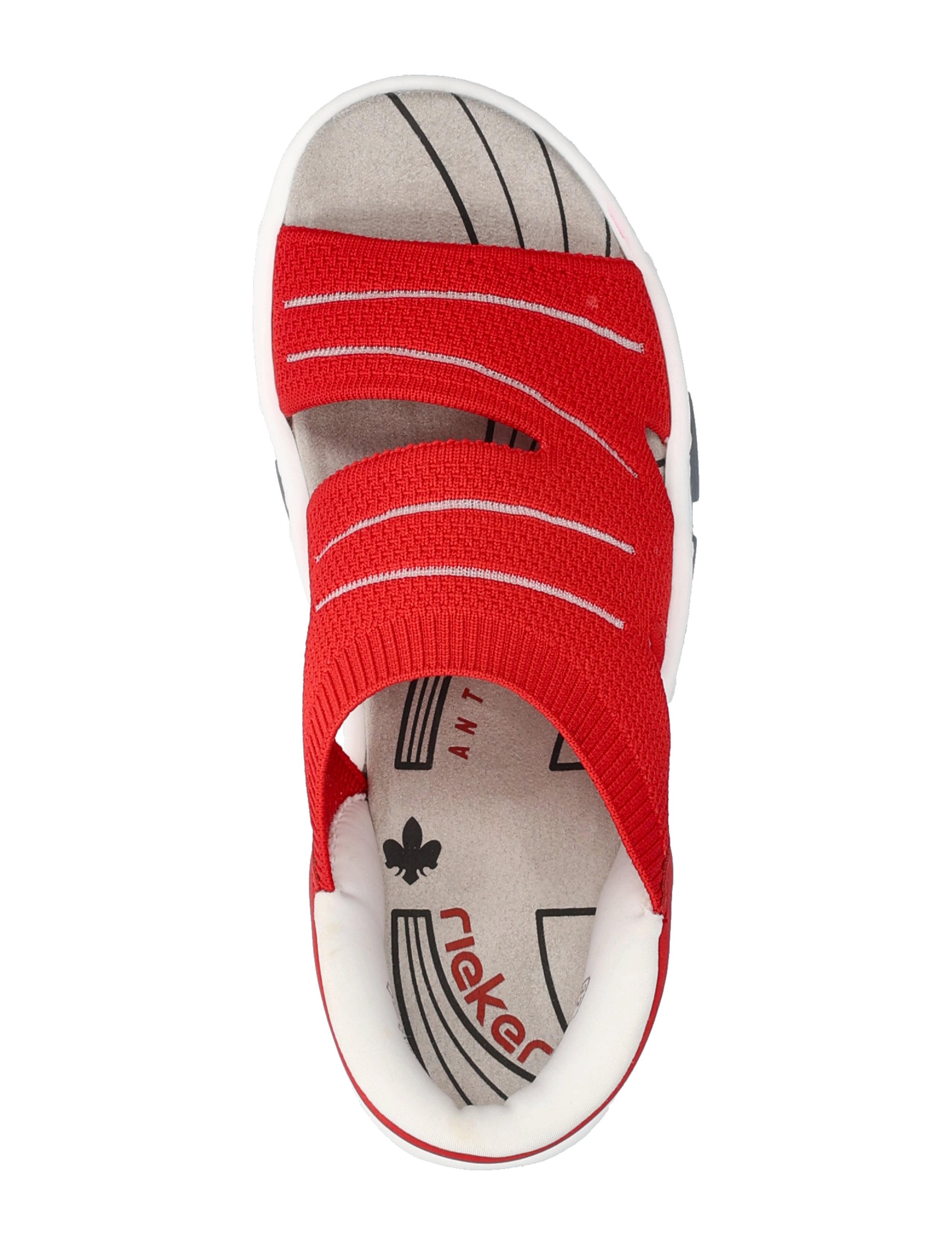 Rieker - Rieker Ladies' sandals 68895-64 Beige - flache sandalen - red - 3
