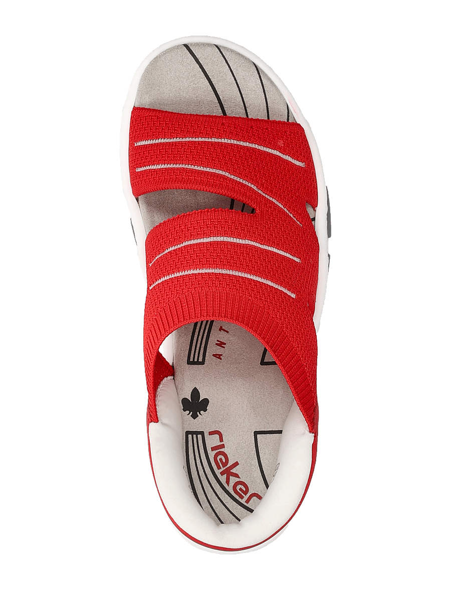 Rieker - Rieker Ladies' sandals 68895-64 Beige - flache sandalen - red - 3