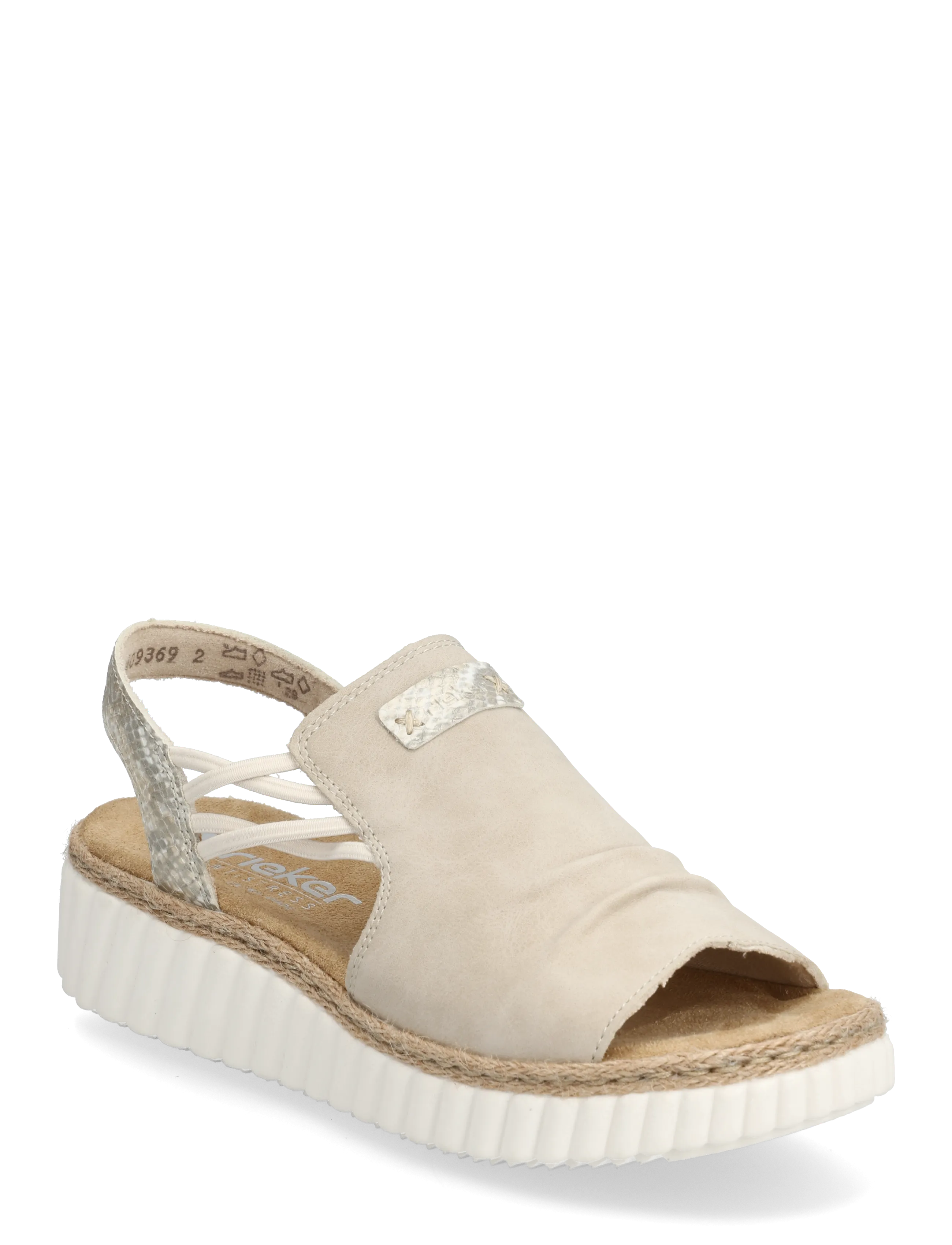 Rieker 69262-62, 42, Sandals, Beige - Flat Frauen