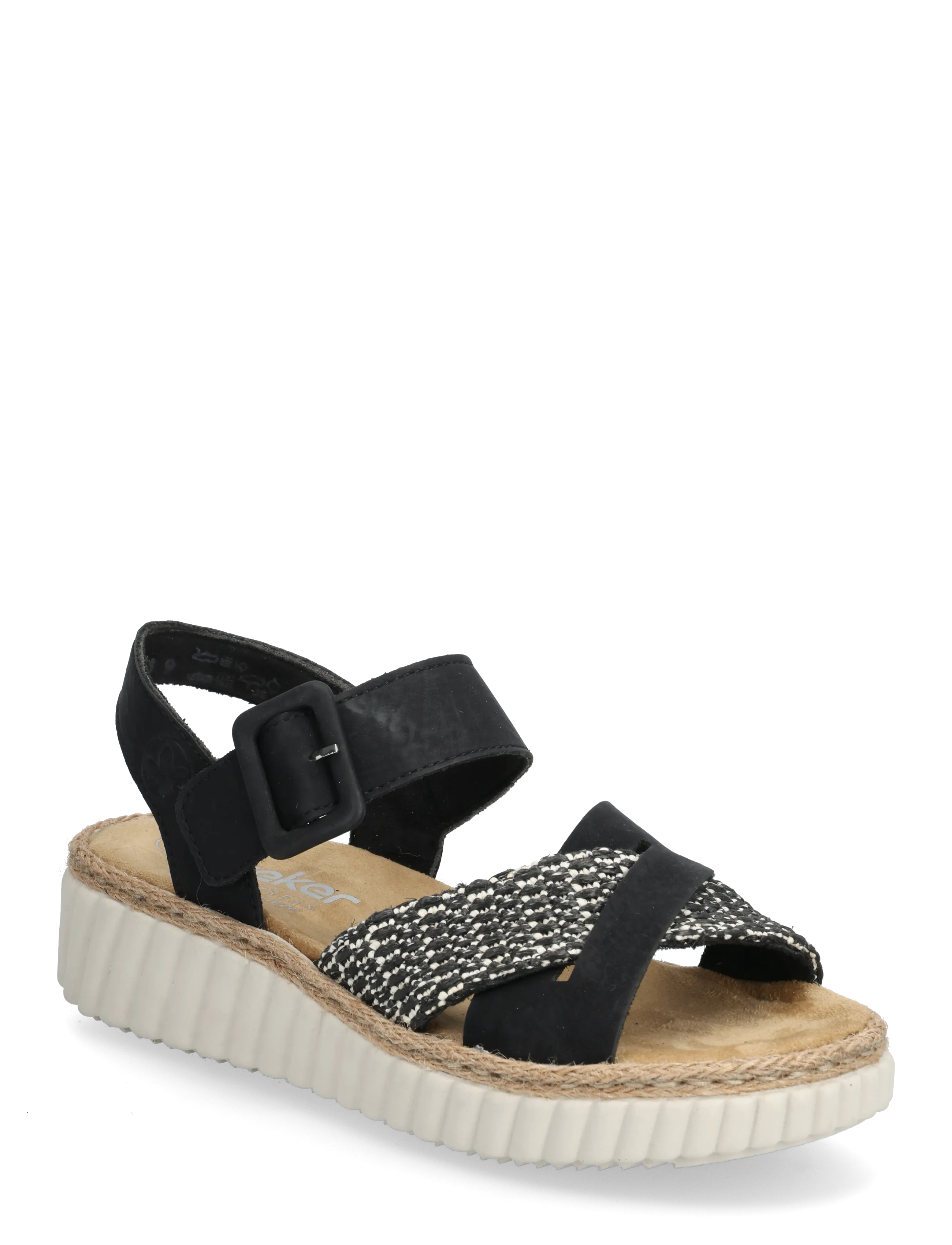 Rieker 69269-00, 42, Sandals, Schwarz - Flat Frauen