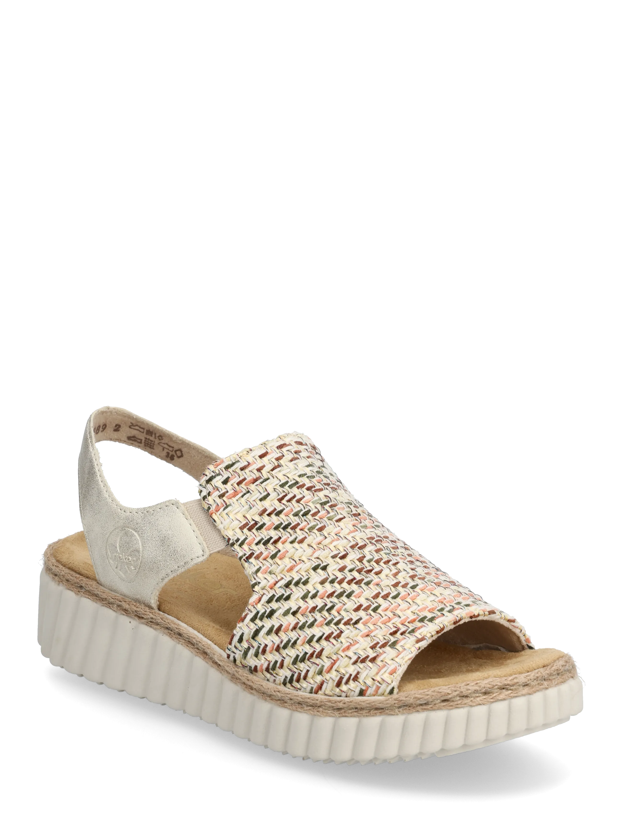 Rieker Rieker Ladies' Sandals 69276-60 Beige, 40, Multi/patterned, Sandaler > Flade Sandals, Dame