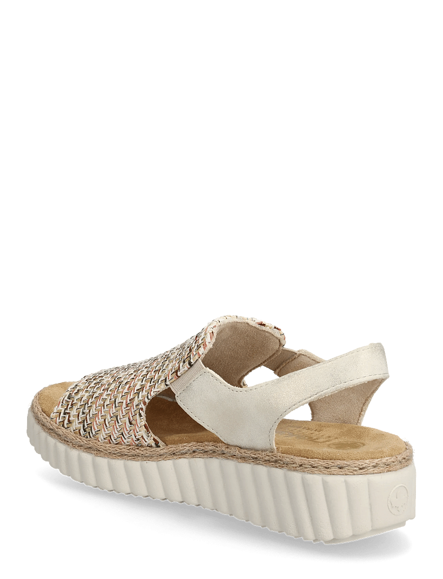 Rieker - 69276-60 - flade sandaler - beige - 2