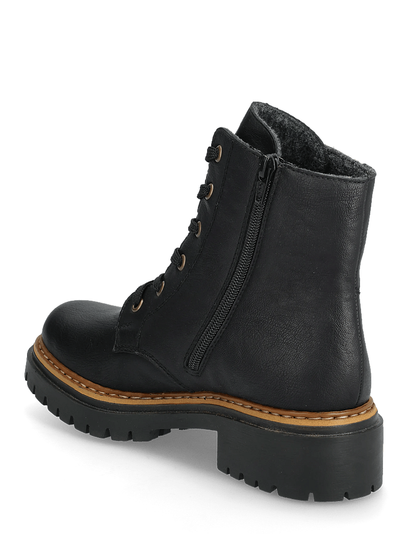 Rieker - Rieker Ladies mid height boots 72617-00 Black - geschnürte stiefel - black - 2