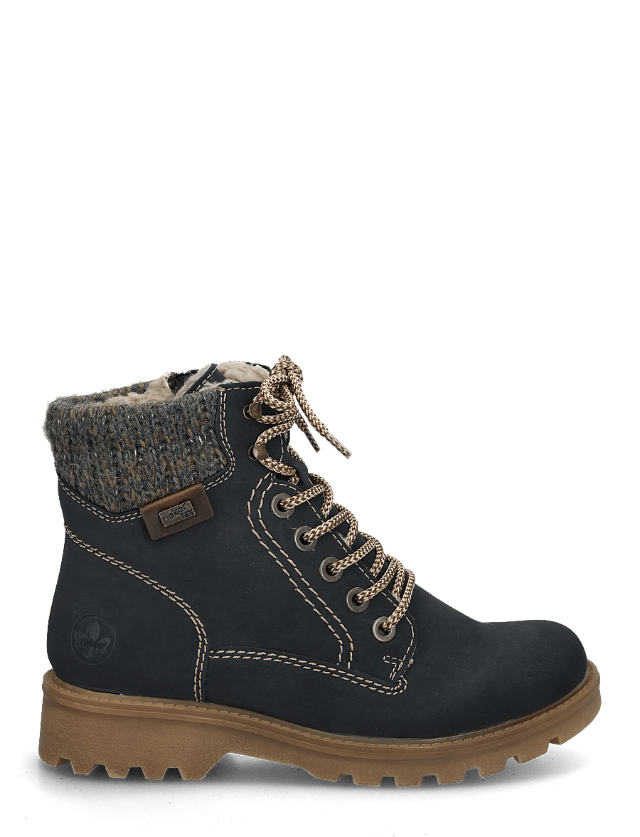 Rieker - 73220-24 - flade ankelstøvler - blue - 2