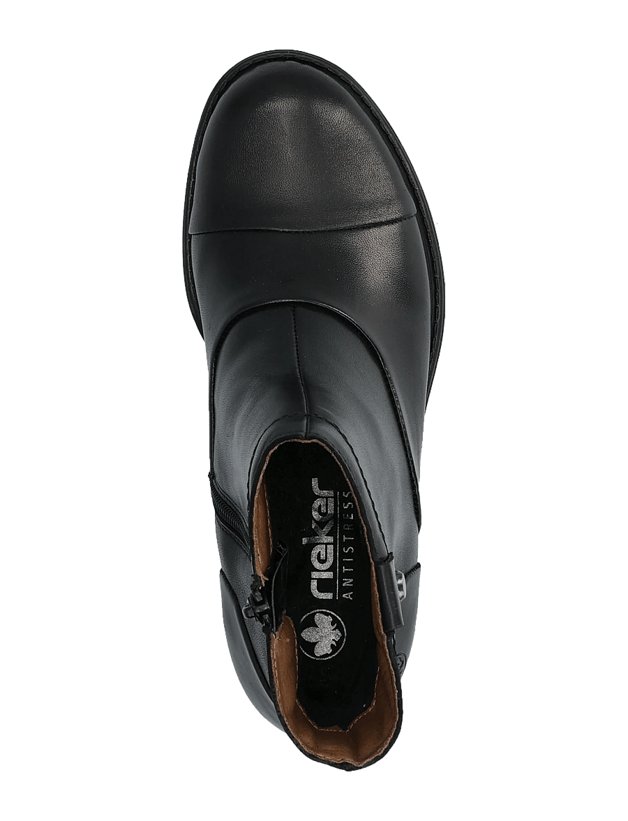 Rieker - 74858-25 - flade ankelstøvler - black - 3