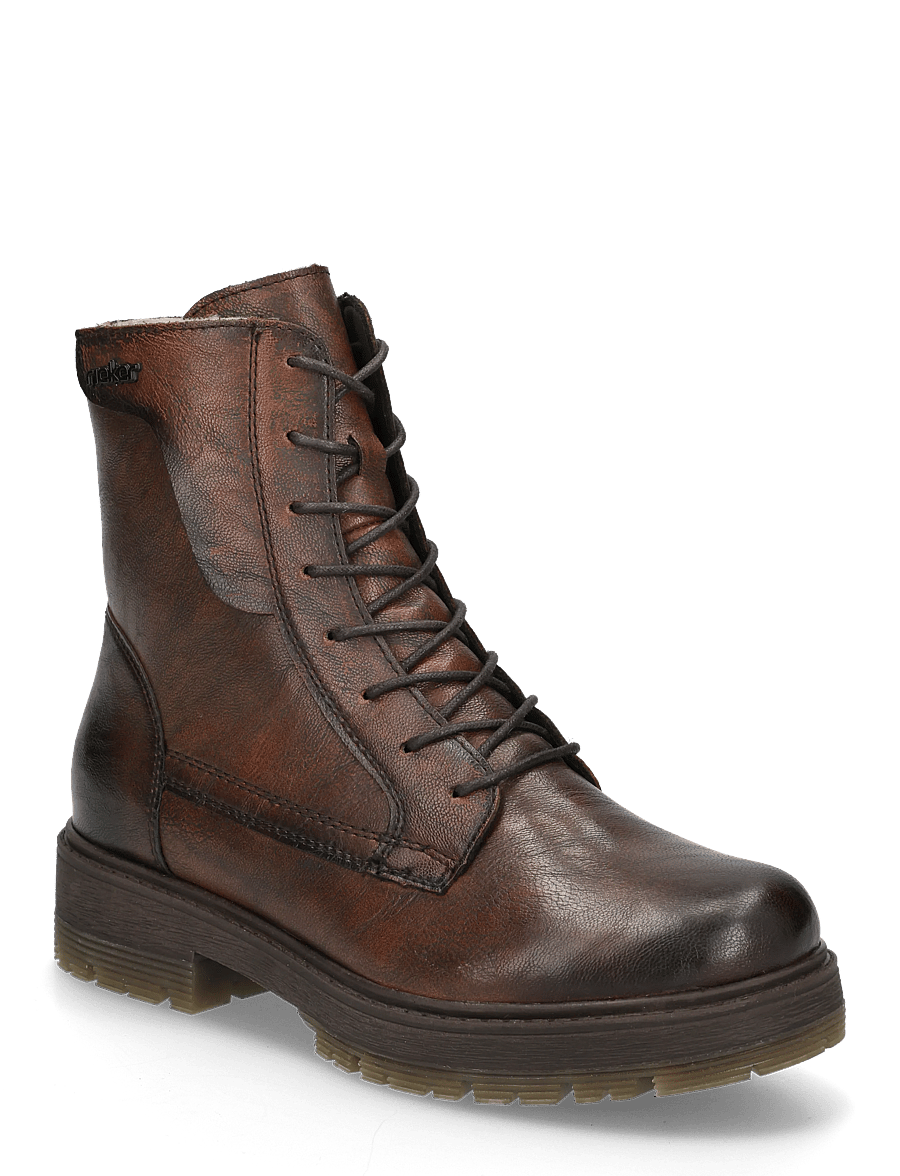 Rieker - Rieker Ladies mid height boots 75800-25 Brown - snørestøvler - brown - 0
