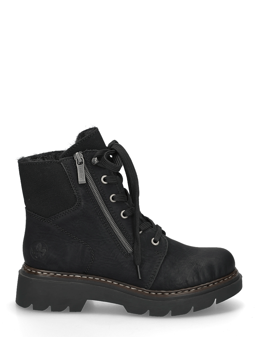 Rieker - 76720-00 - flade ankelstøvler - black - 2
