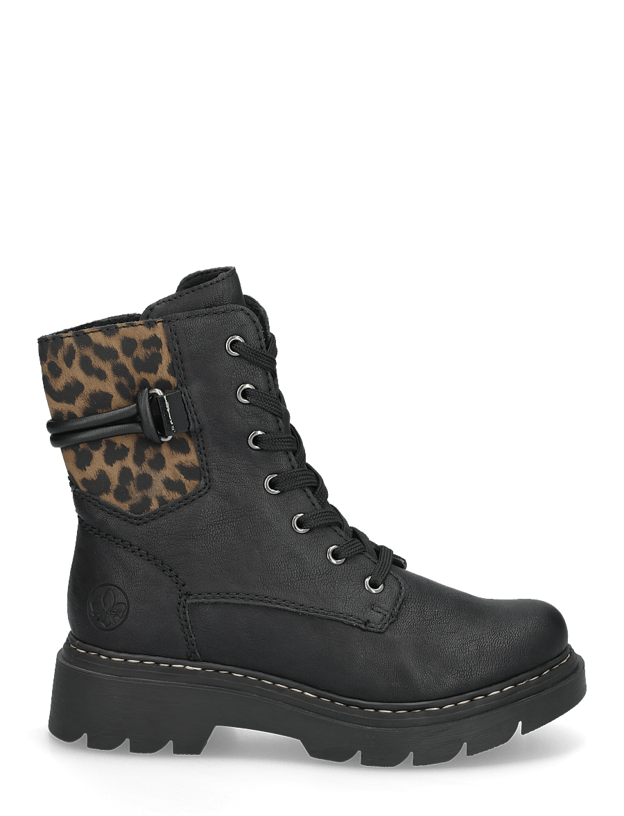 Rieker - 76724-00 - flade ankelstøvler - black - 2