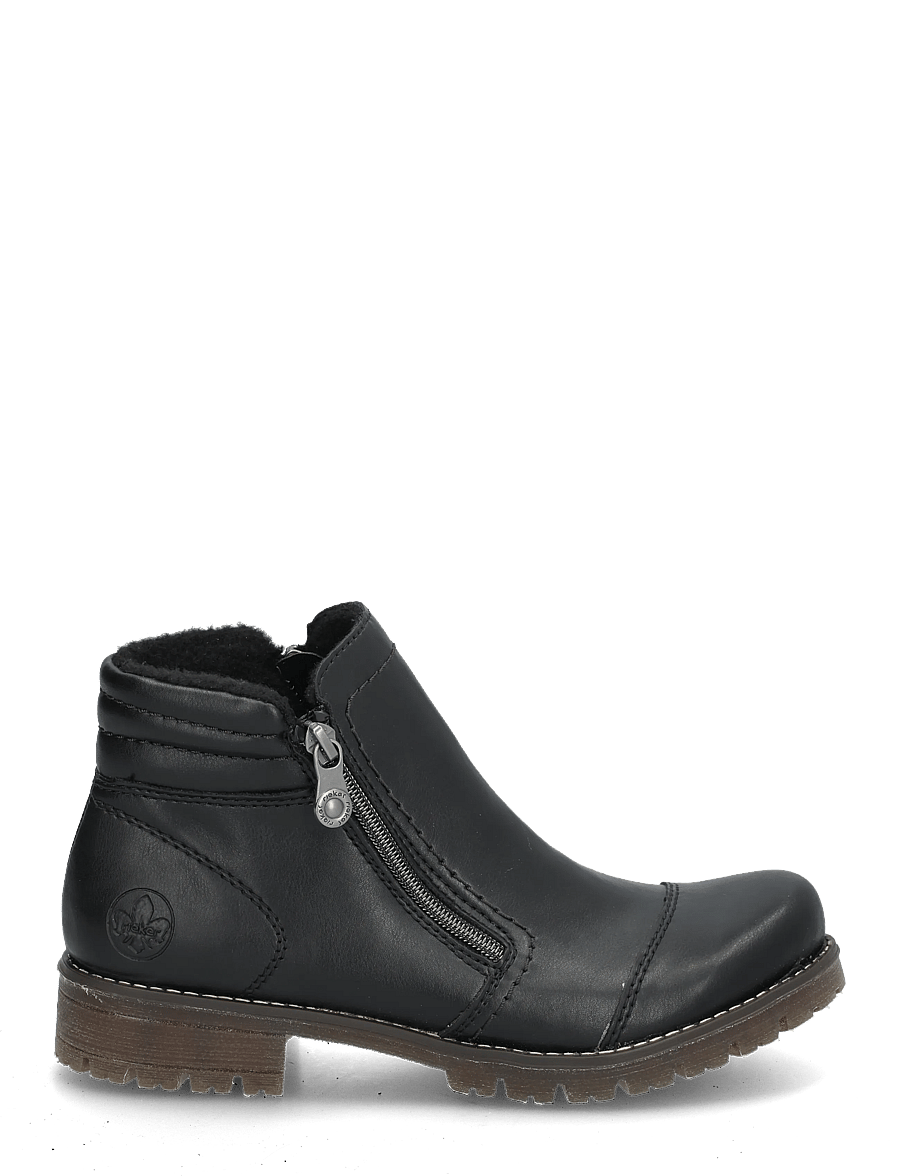 Rieker - 79550-00 - flade ankelstøvler - black - 2