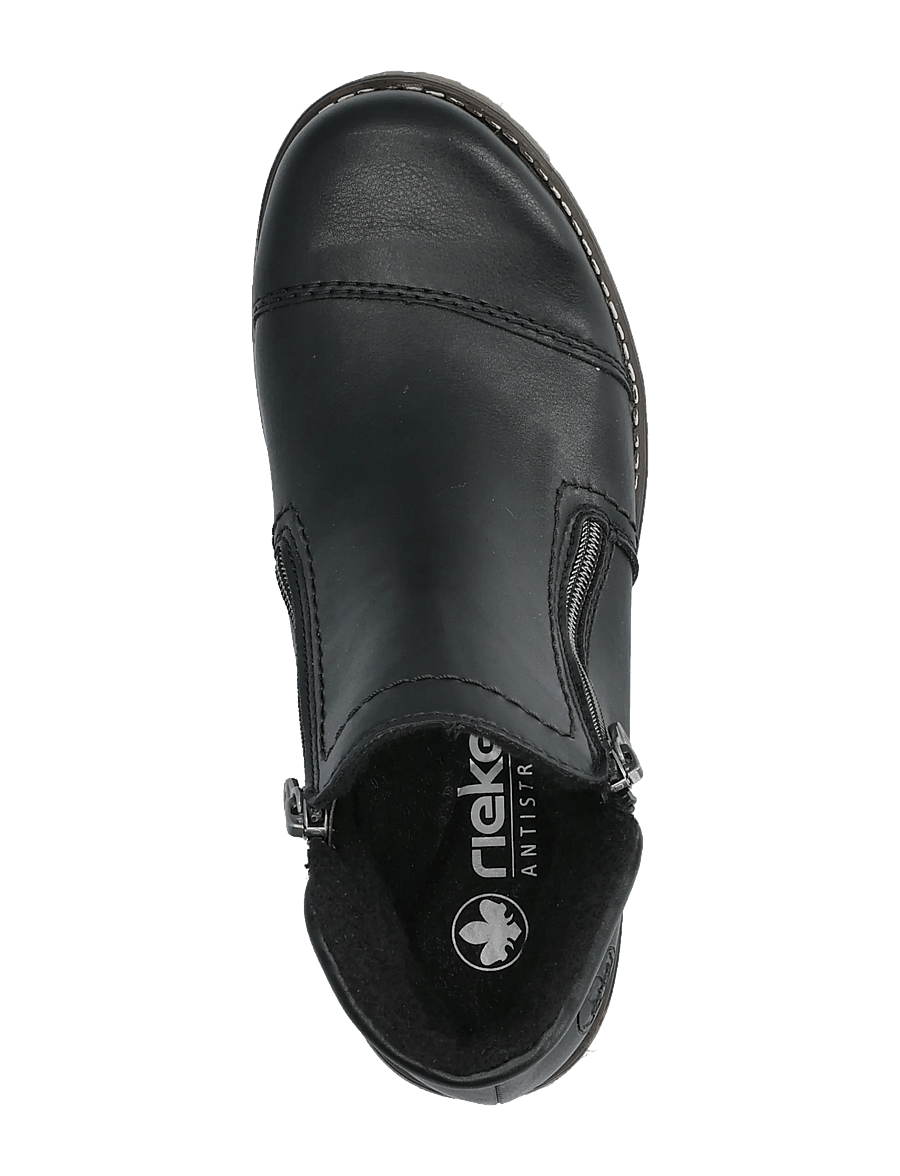 Rieker - 79550-00 - flade ankelstøvler - black - 3