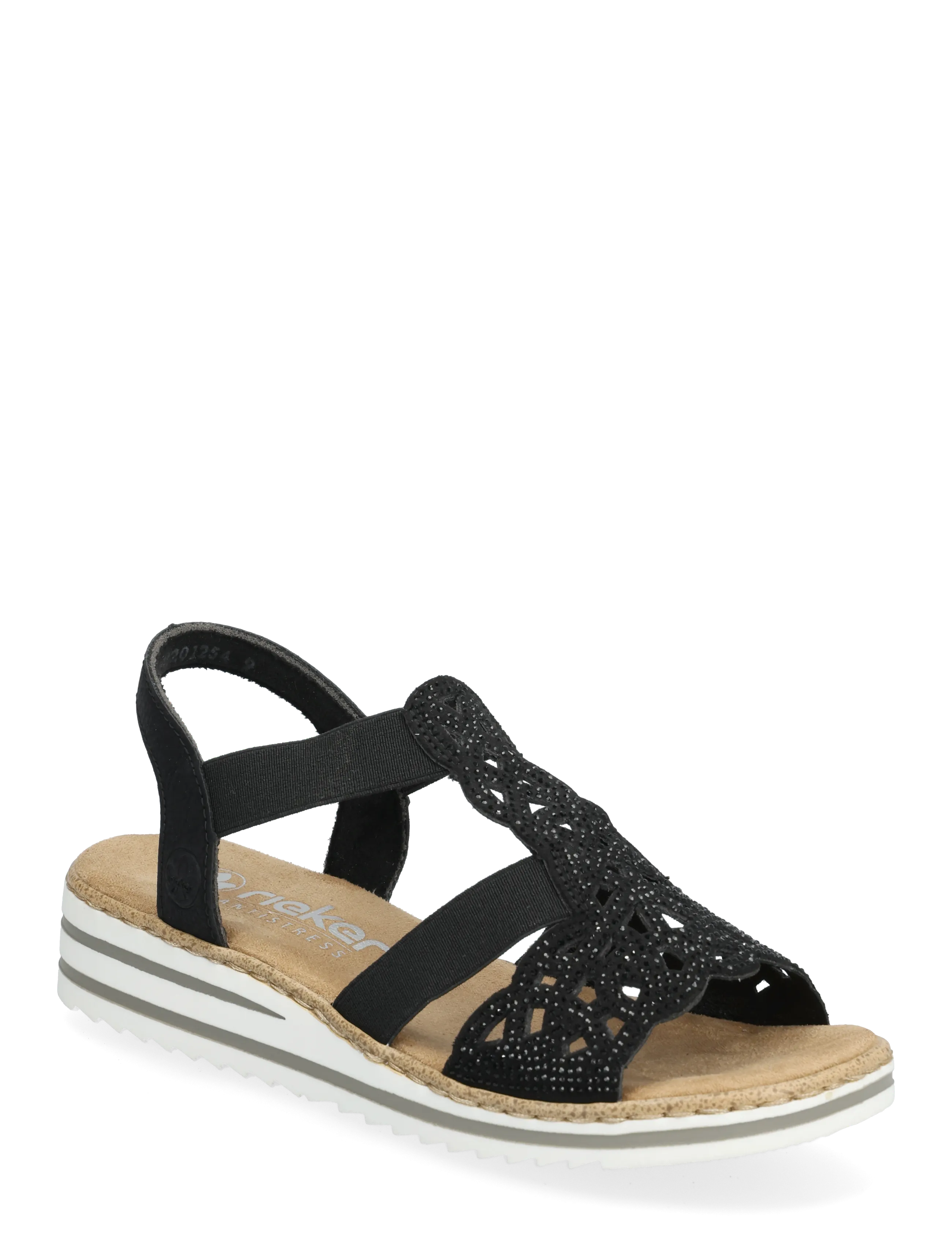 Rieker Rieker Ladies' Sandals V0646-00 Black, 42, Black, Sandaler > Flade Sandals, Dame