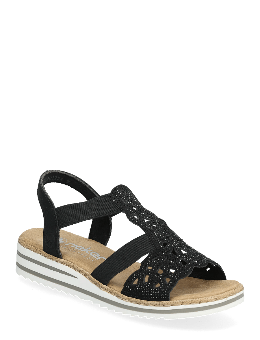 Rieker - Rieker Ladies' sandals V0646-00 Black - platta sandaler - black - 0