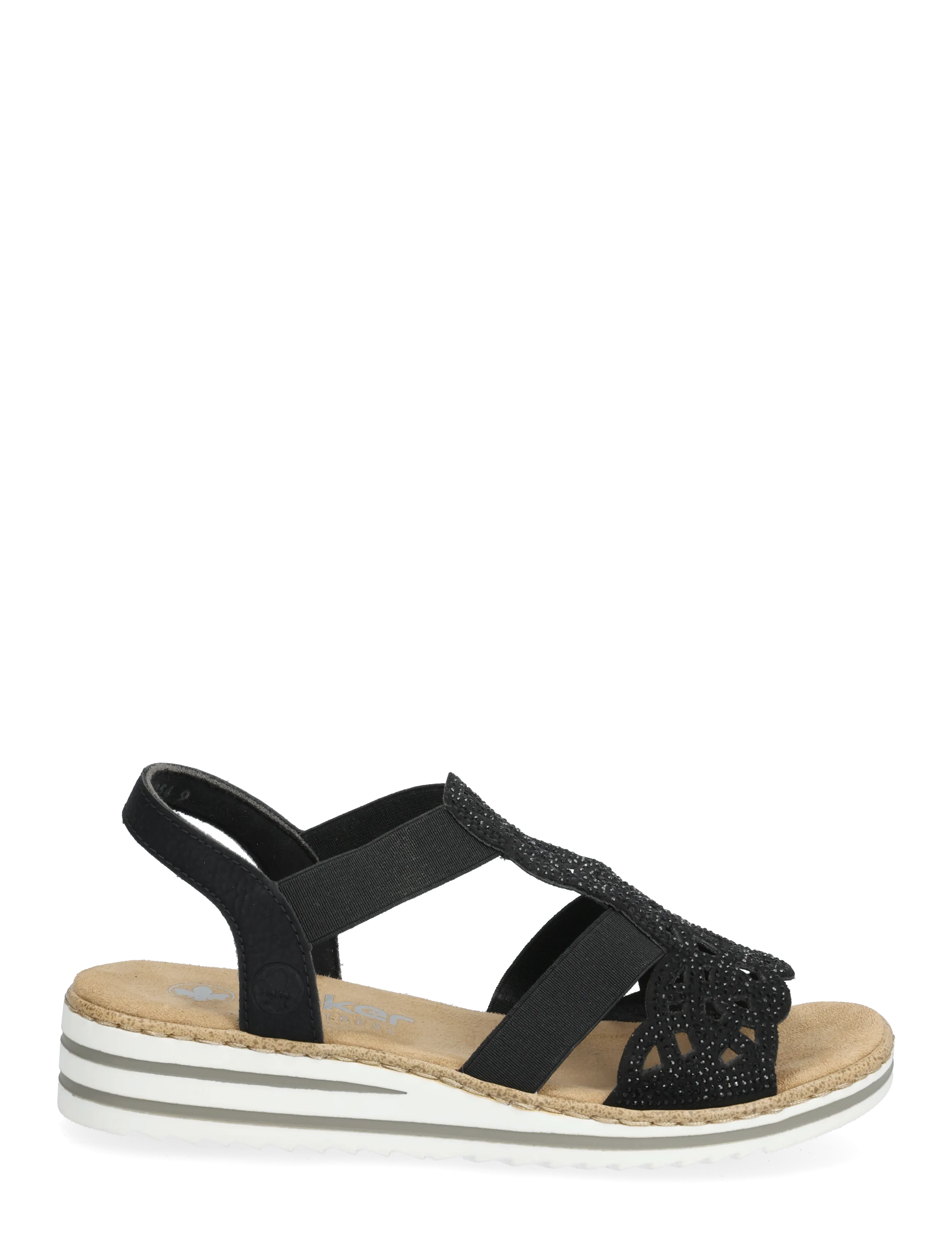 Rieker - Rieker Ladies' sandals V0646-00 Black - flade sandaler - black - 1