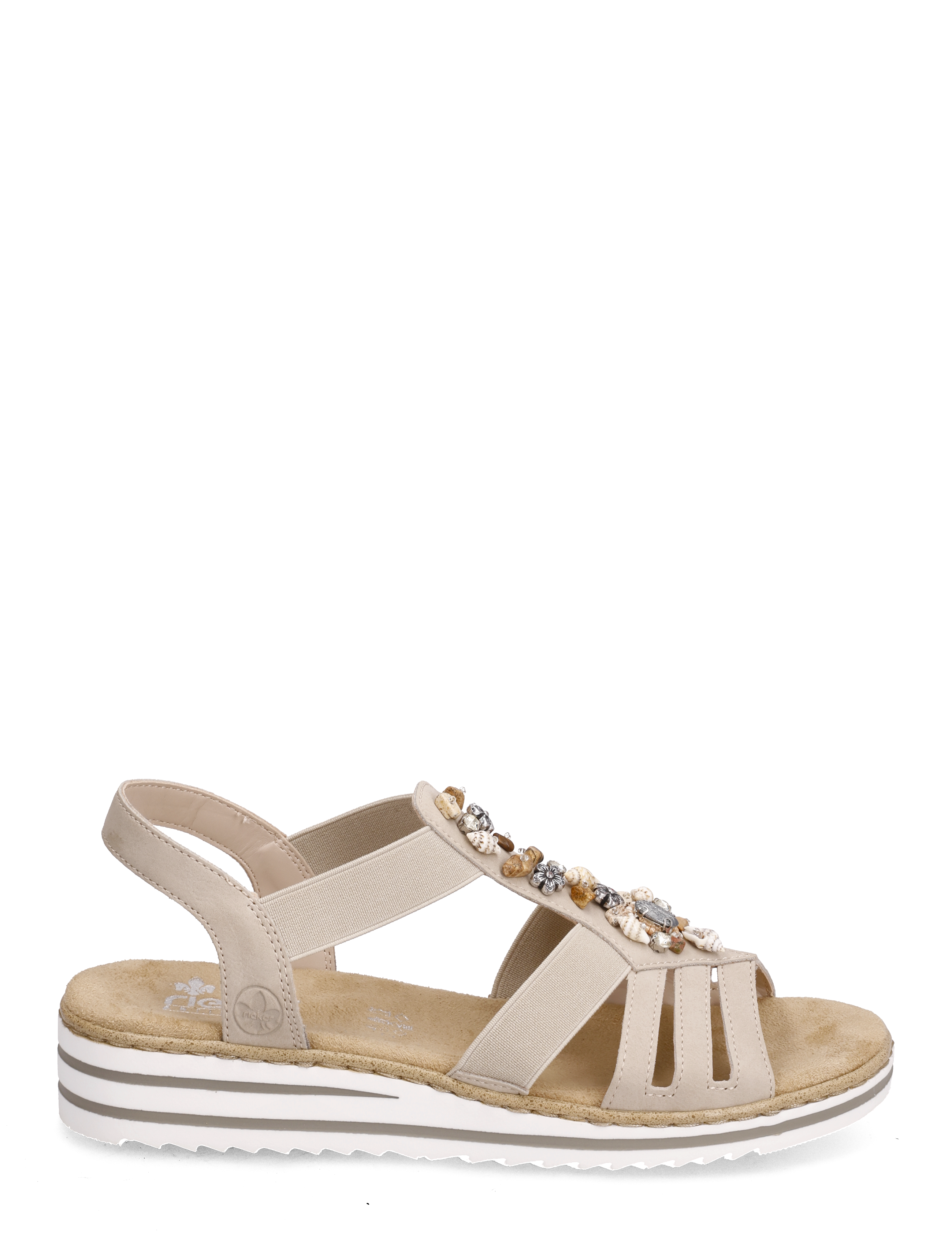 Rieker - V0649-14 - flache sandalen - beige - 1