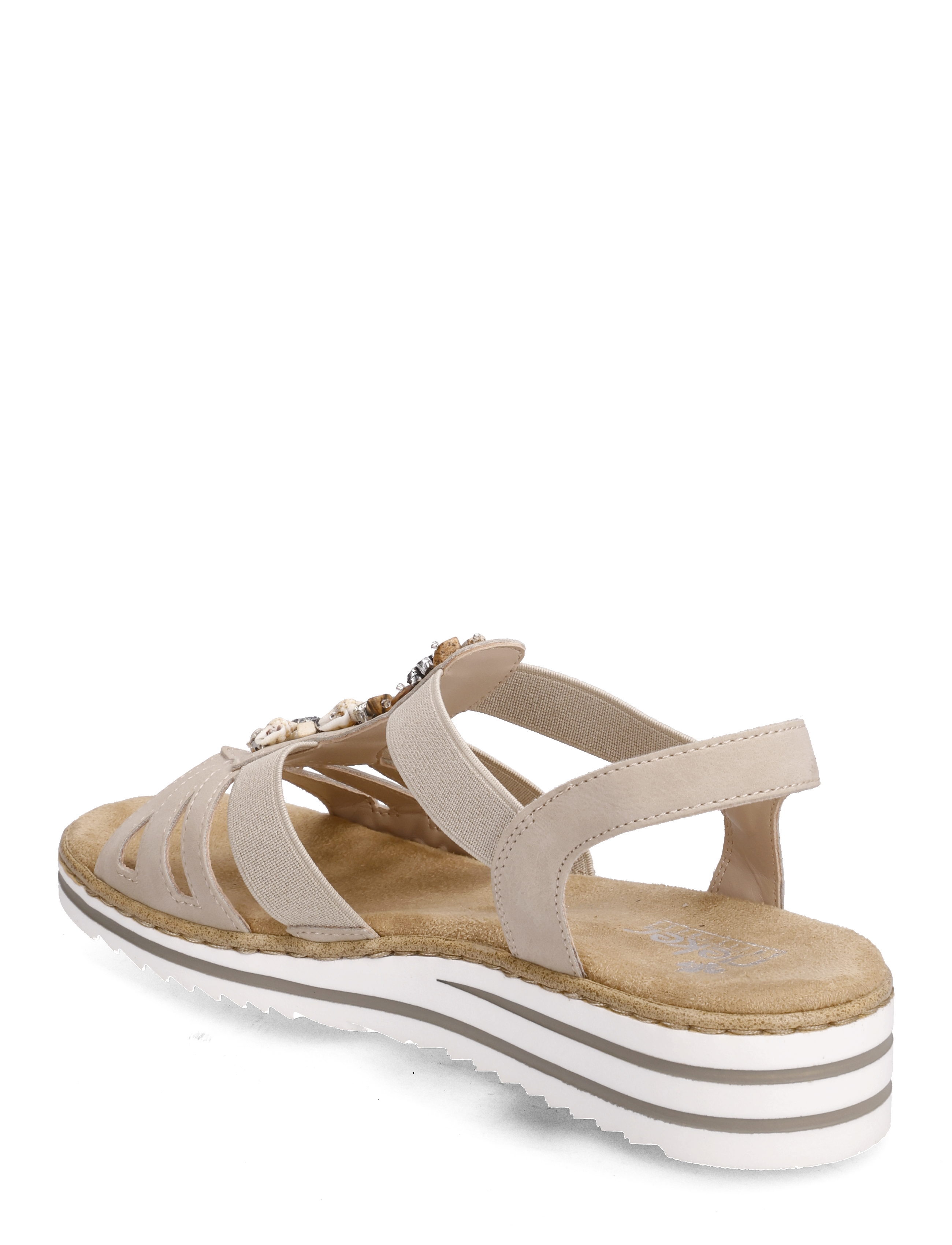Rieker - V0649-14 - flache sandalen - beige - 2