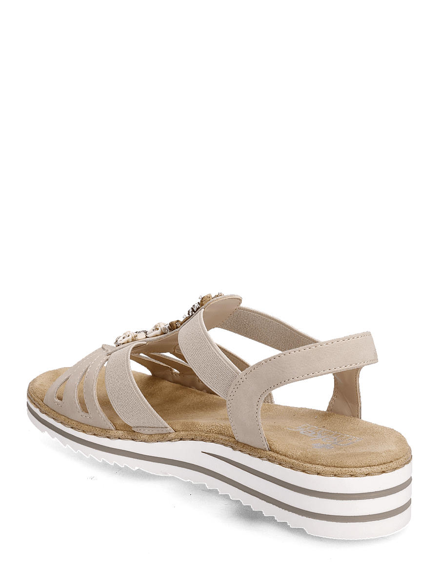 Rieker - V0649-14 - flache sandalen - beige - 2