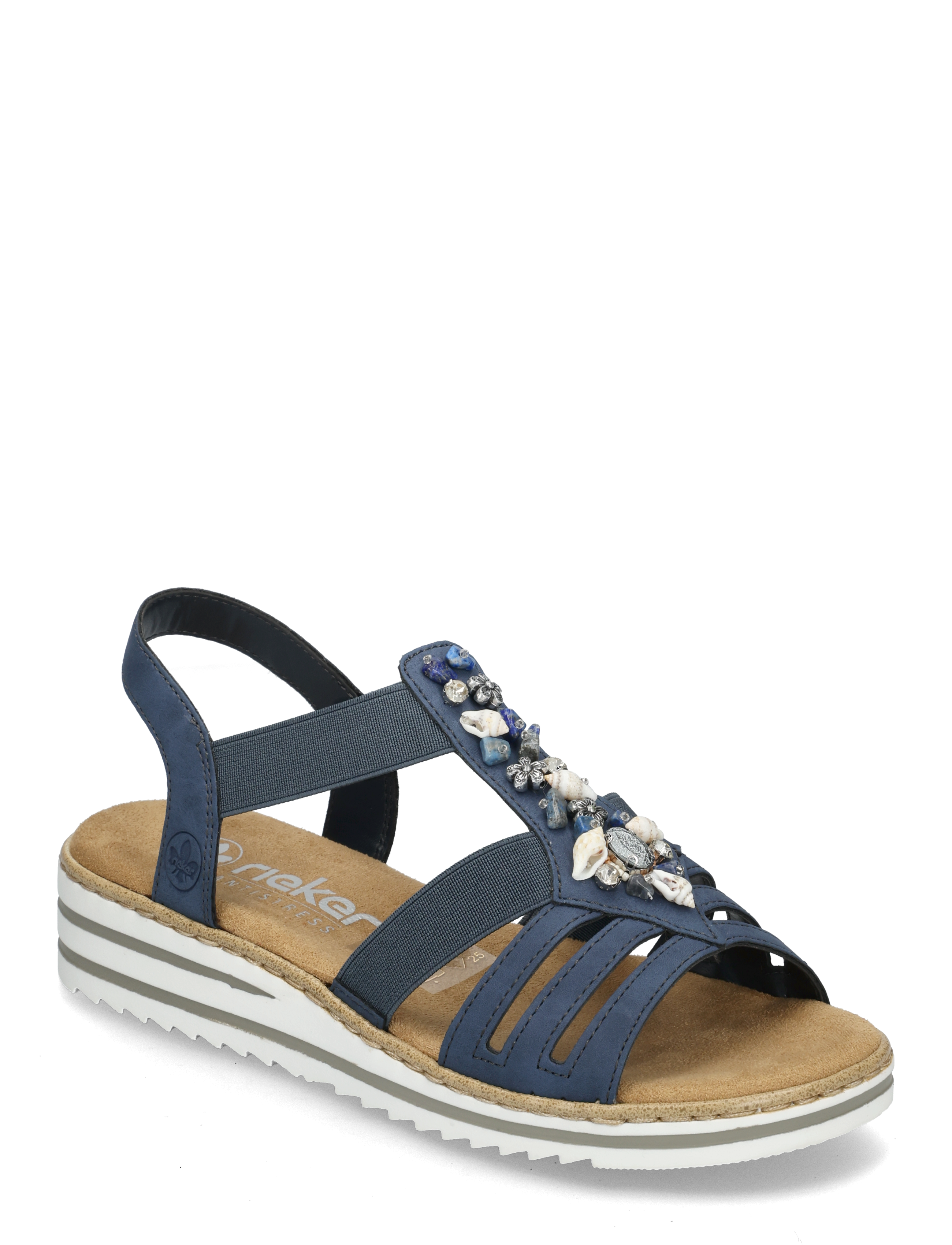 Rieker V0649-14, 42, Sandals, Blau - Flat, Frauen
