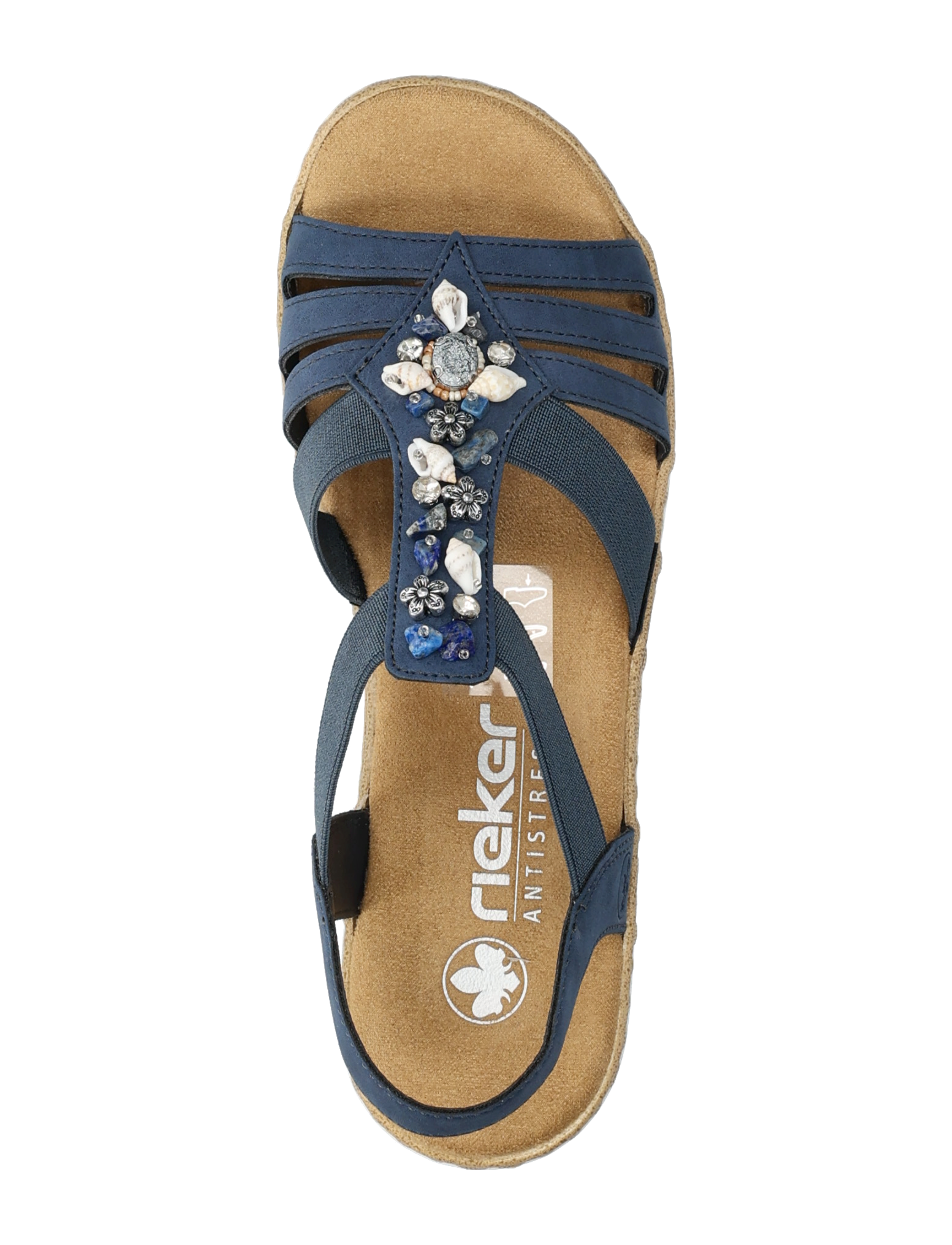 Rieker - V0649-14 - flade sandaler - blue - 3