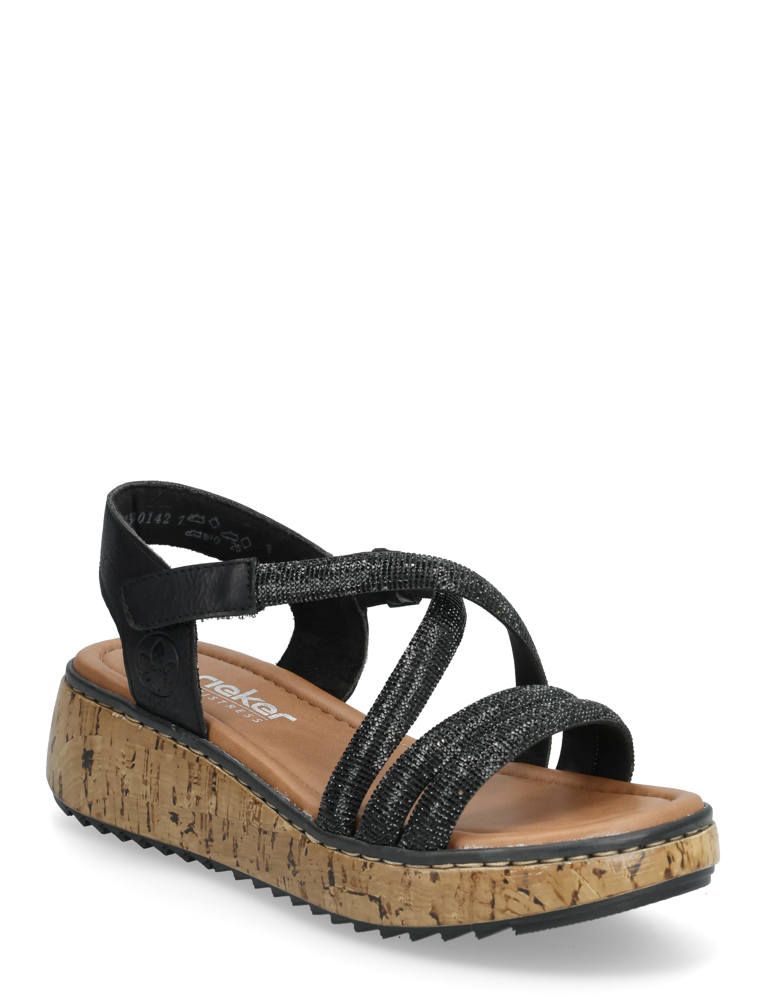 Rieker Rieker Ladies' Sandals V1762-00 Black, 40, Black, Sandals > Platform Sandals, Dame