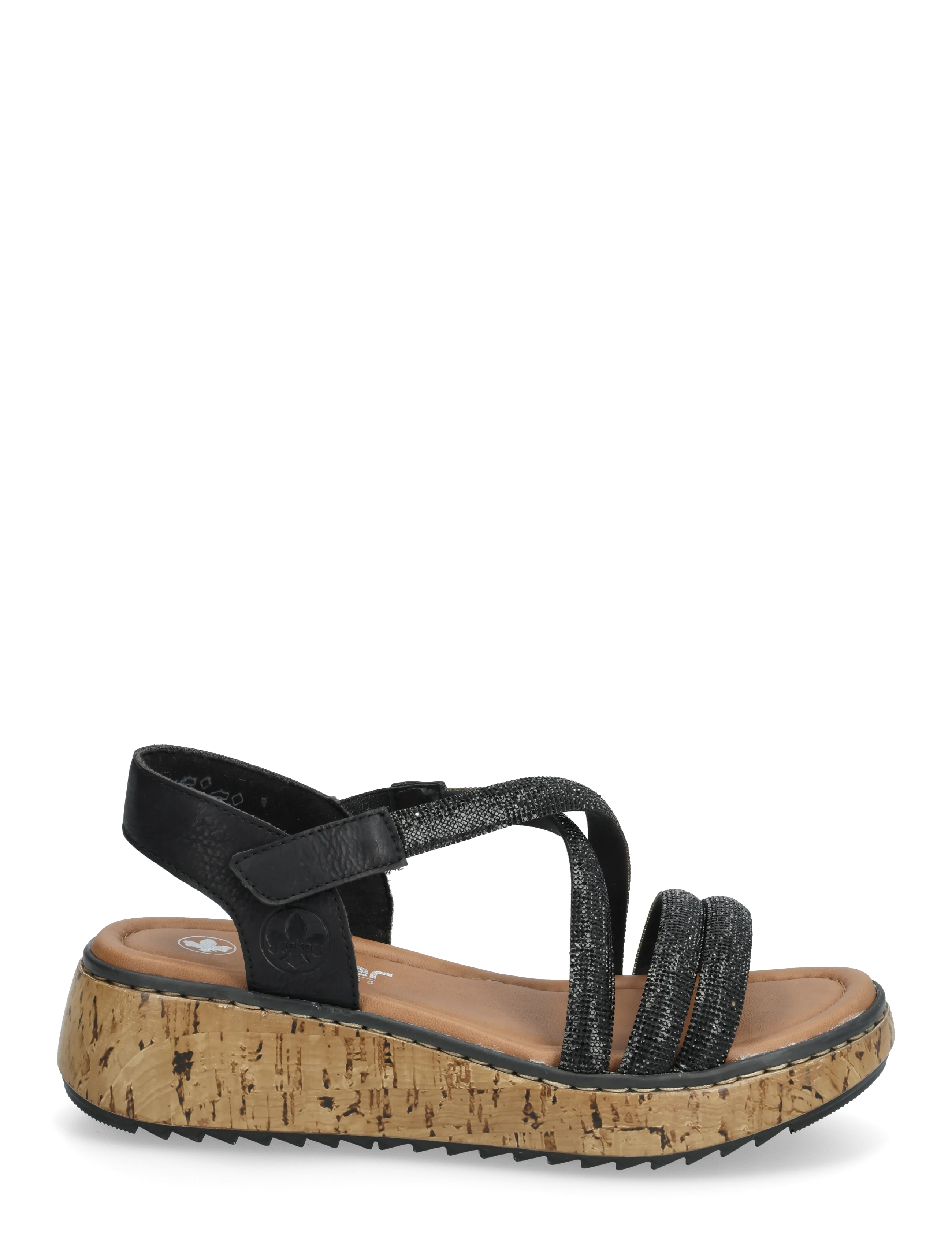 Rieker - Rieker Ladies' sandals V1762-00 Black - platformsandaler - black - 1