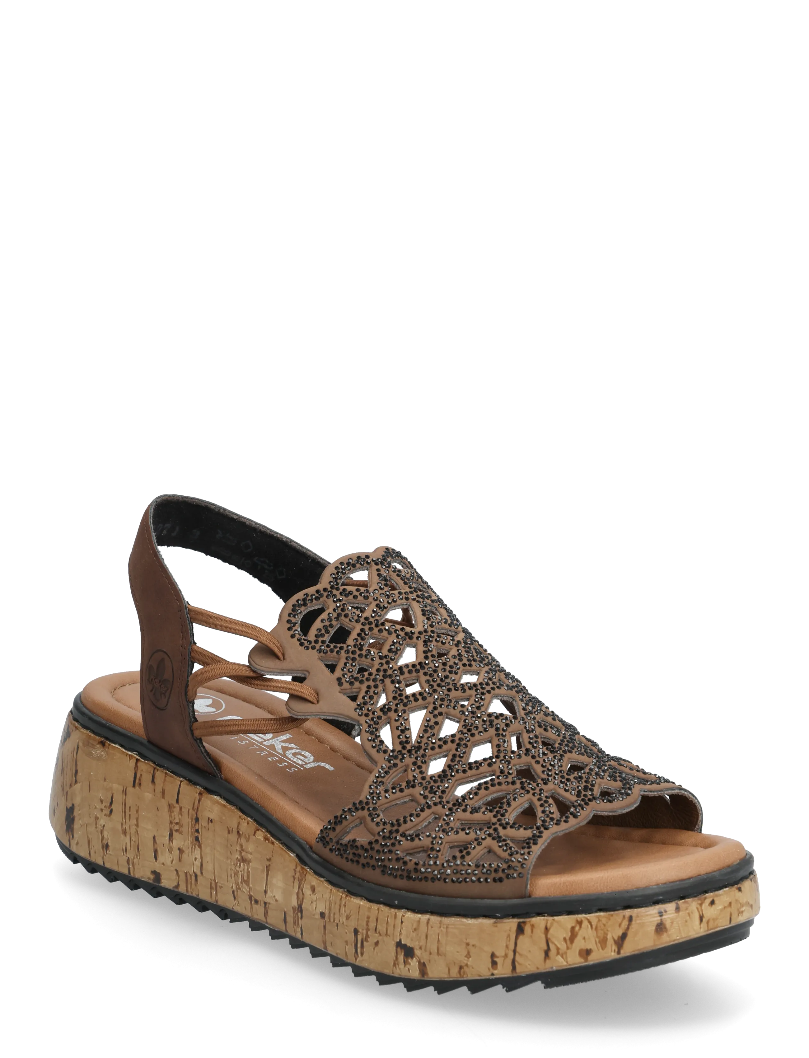 Rieker V1765-24, 42, Sandals, Braun - Platform Frauen