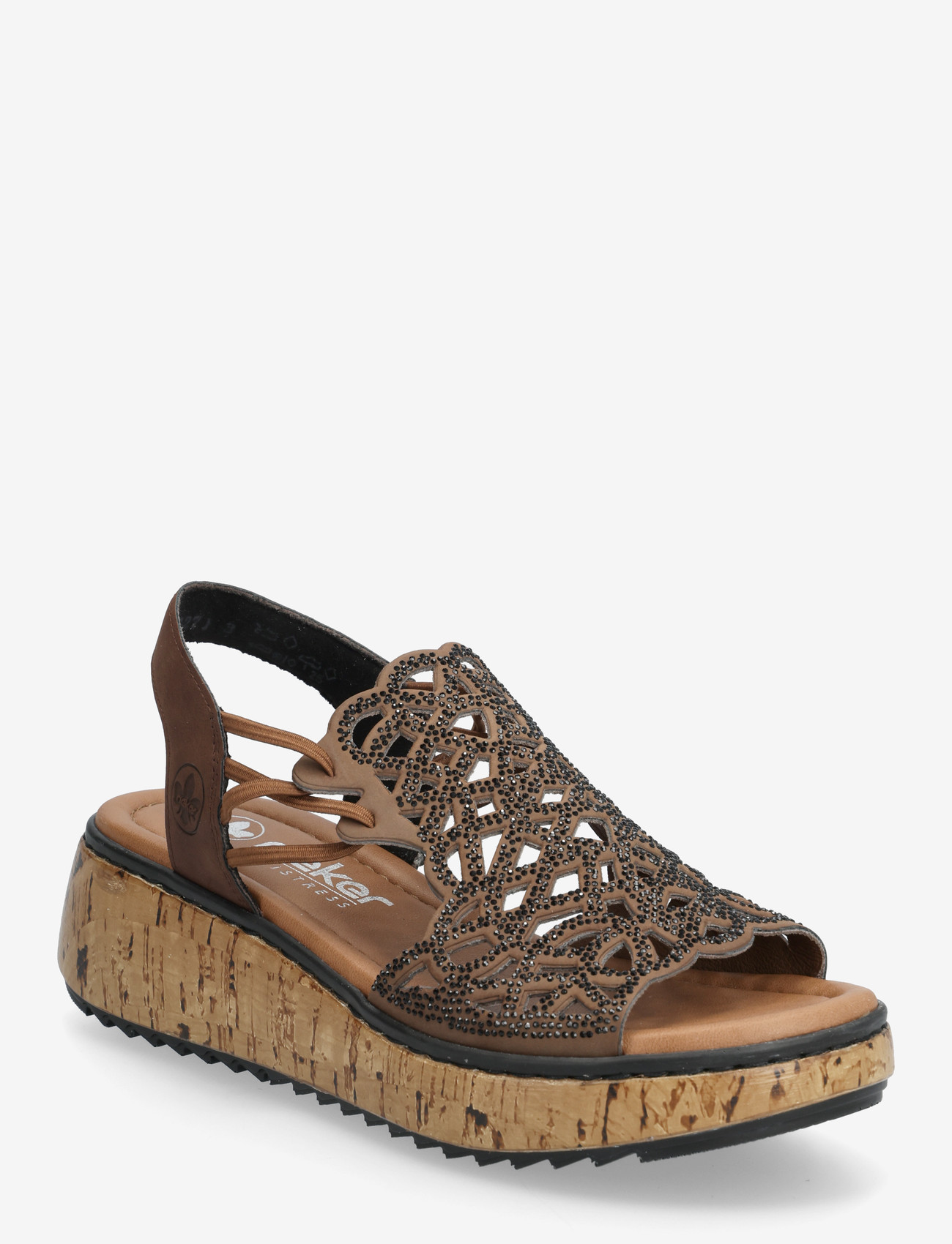 Rieker - V1765-24 - platformsandaler - brown - 0