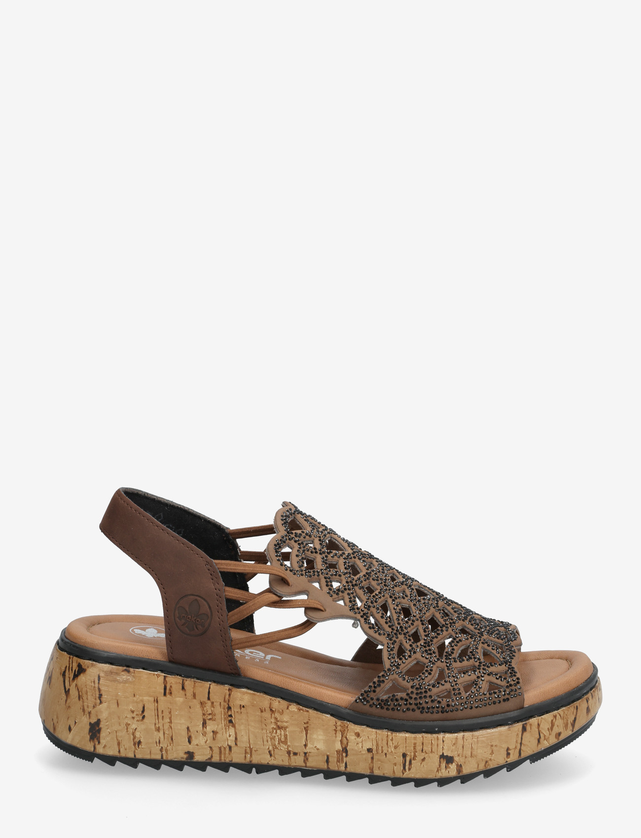 Rieker - V1765-24 - platformsandaler - brown - 1