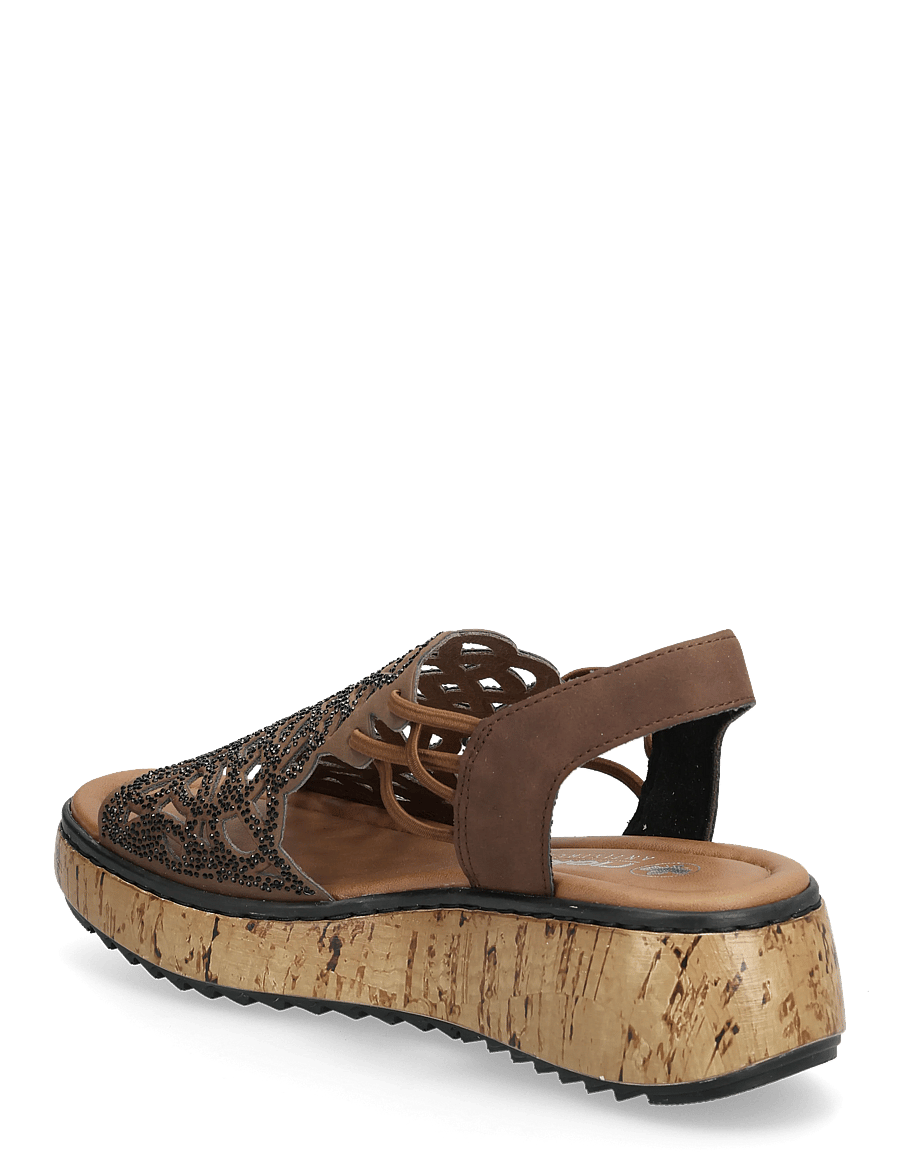 Rieker - V1765-24 - plateau-sandalen - brown - 2
