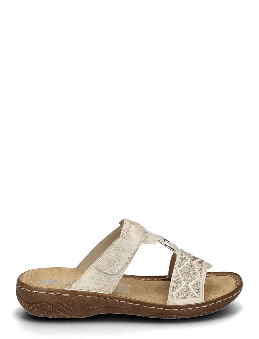 Rieker - Rieker Ladies' sandals V2864-80 White - flache sandalen - beige - 1