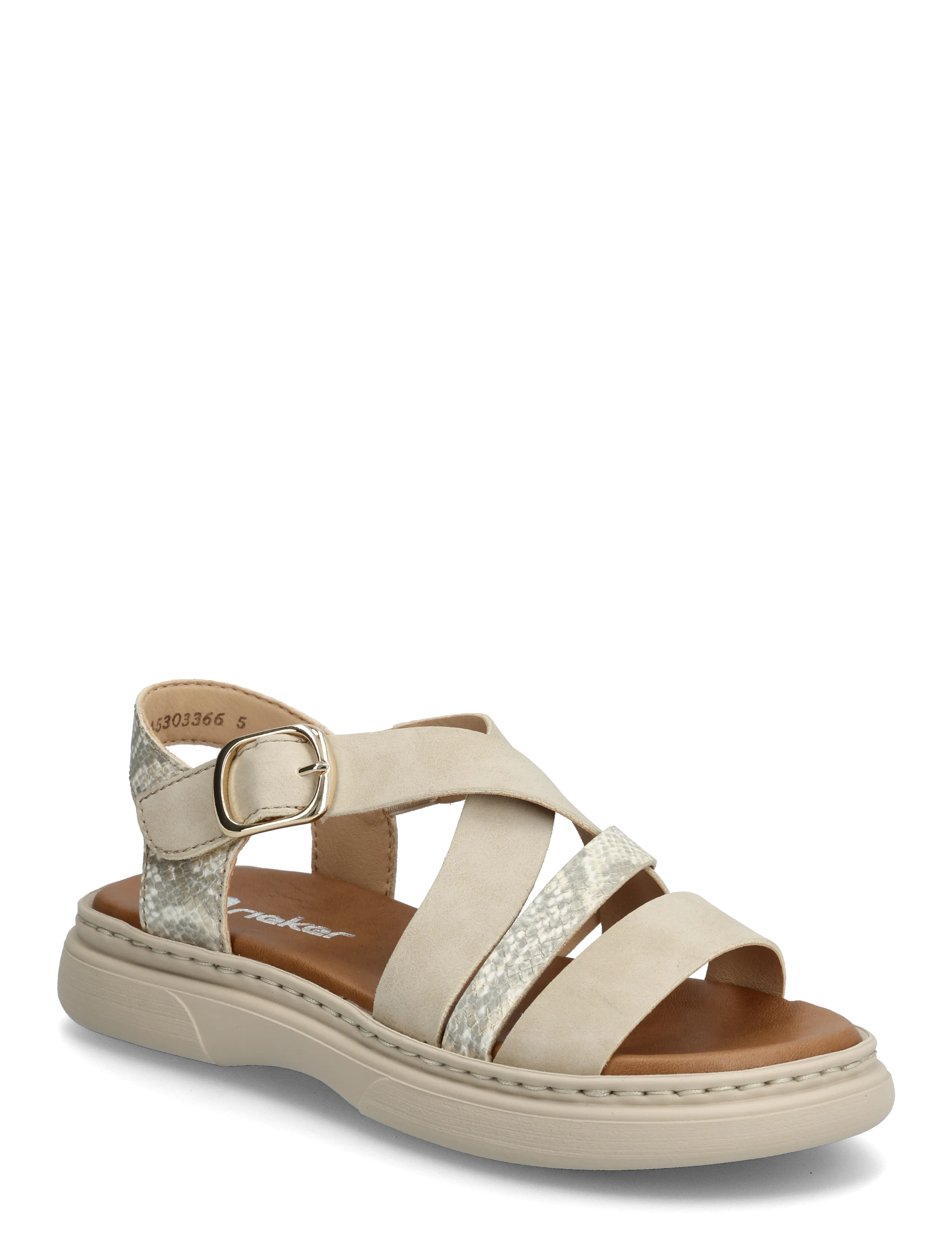 Rieker V3063-62, 40, Sandals, Beige - Flat Frauen