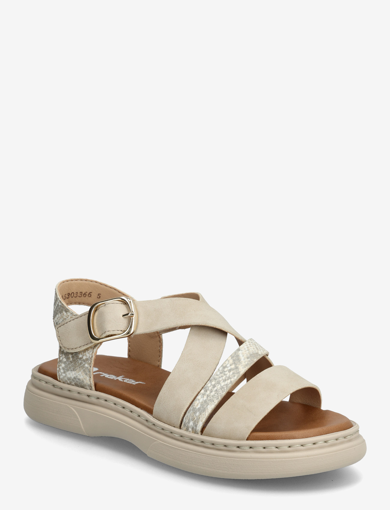 Rieker - V3063-62 - flade sandaler - beige - 0