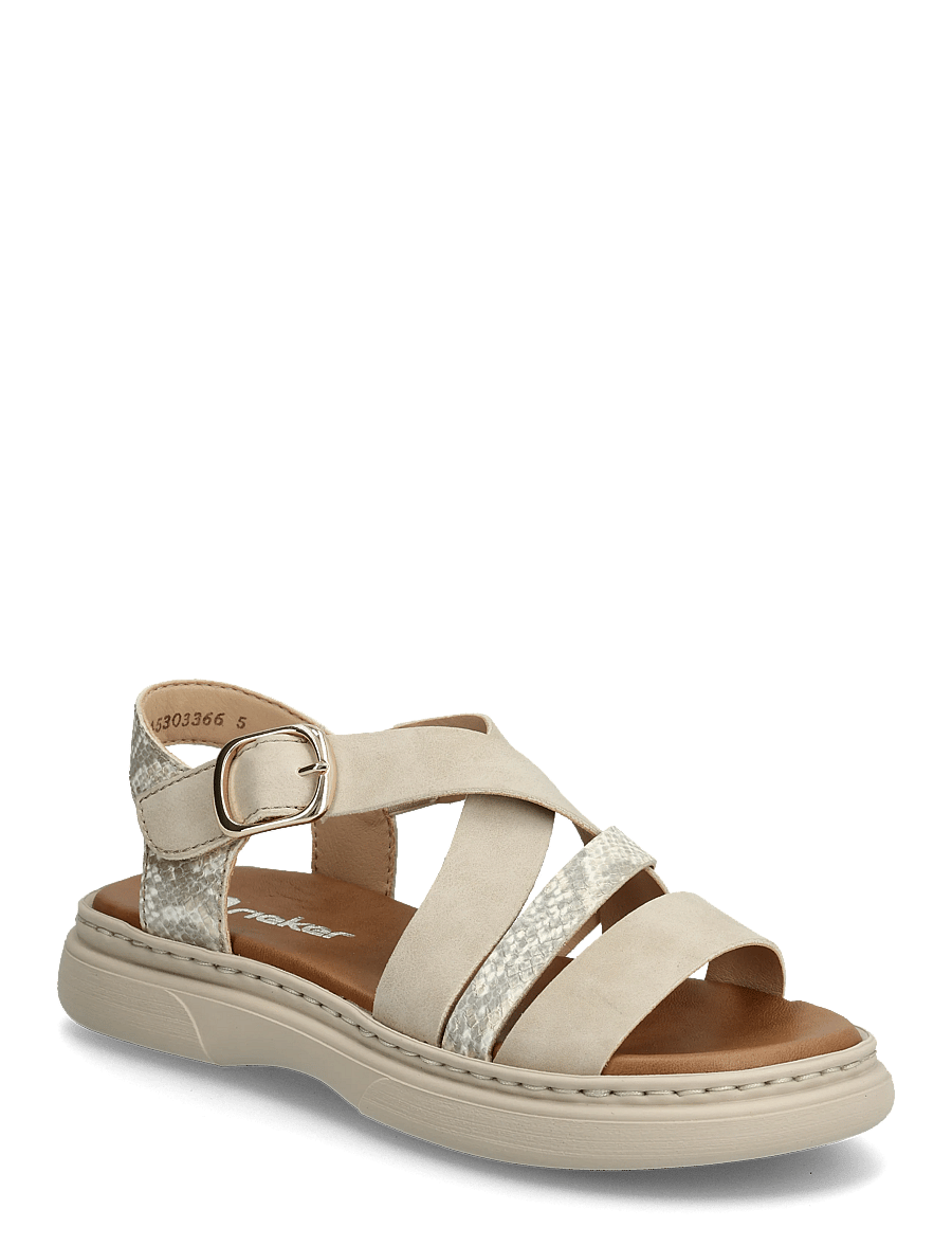 Rieker - V3063-62 - flache sandalen - beige - 0