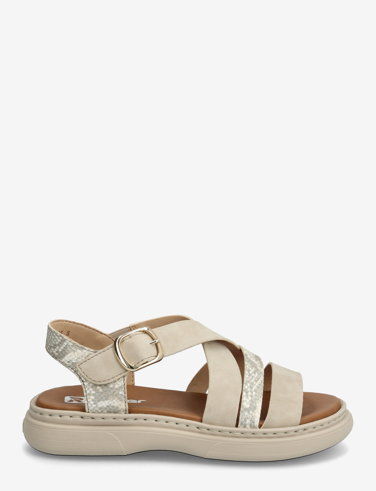 Rieker - V3063-62 - flade sandaler - beige - 1